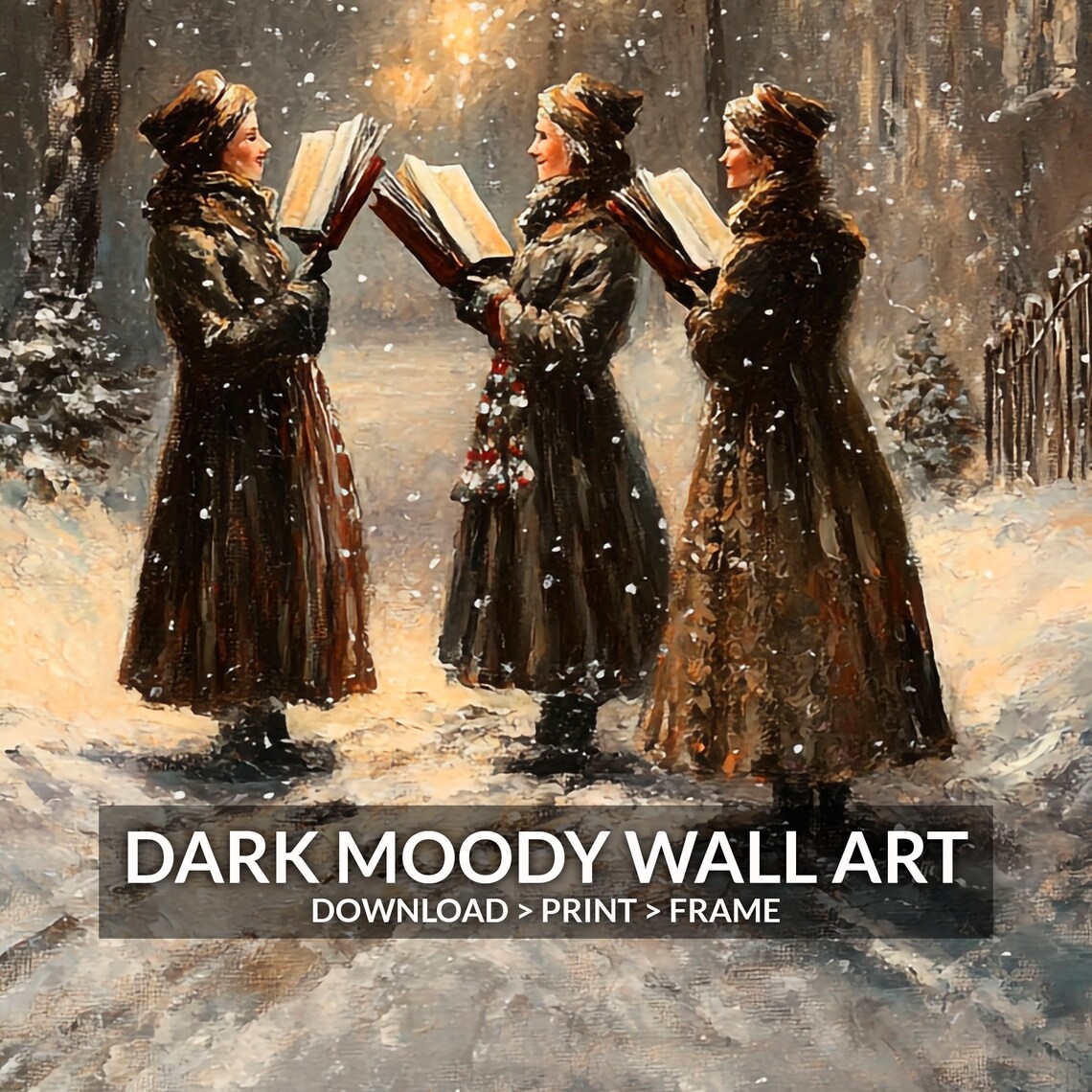 Christmas Carolers Vintage Christmas Art Print - Image 2