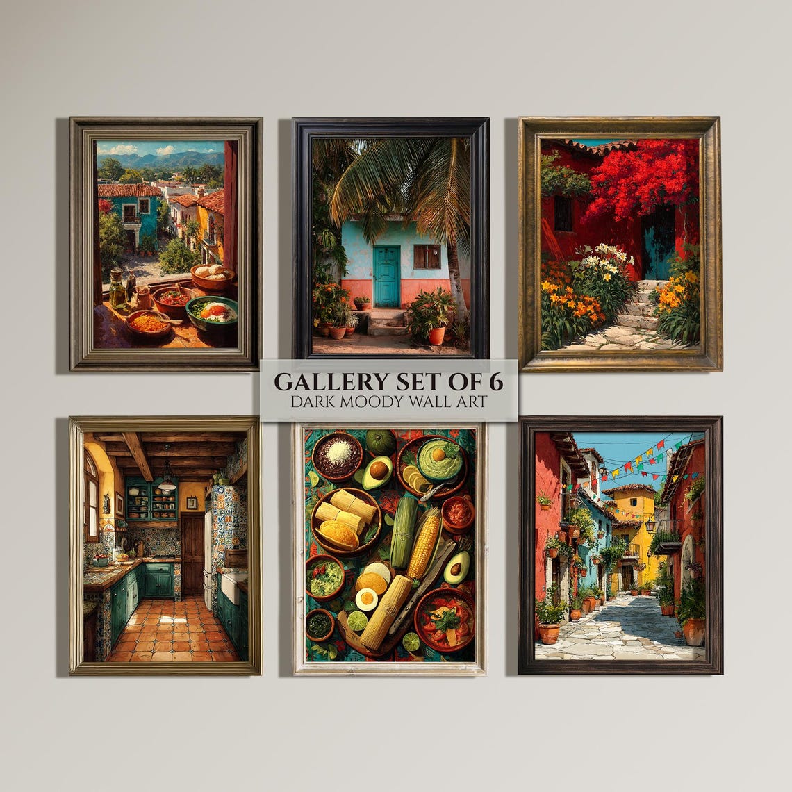 Mexican Kitchen Art Set Of 6 Rustic Fiesta Gallery Wall Poster