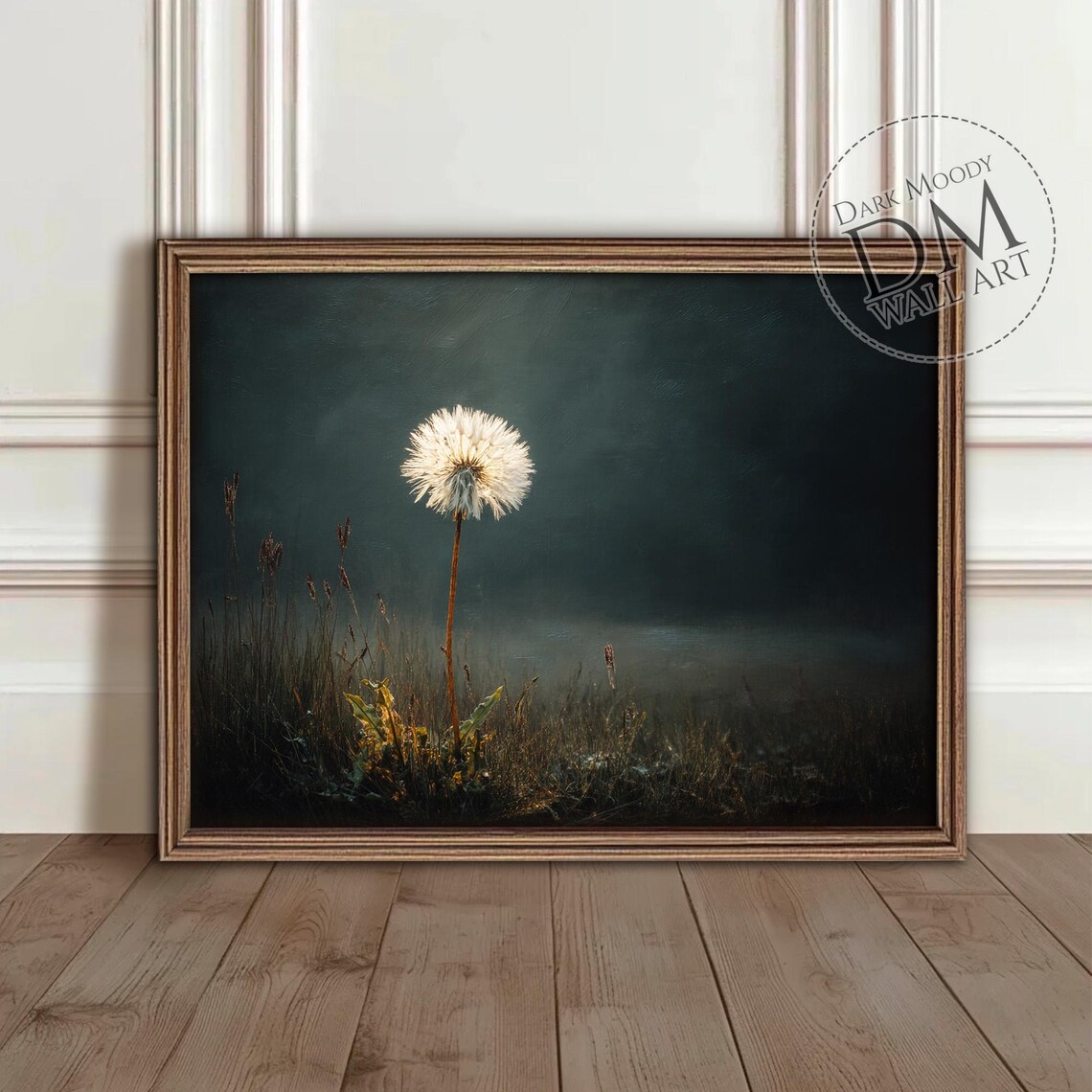 Dandelion Moody Minimalist Botanical Art Print