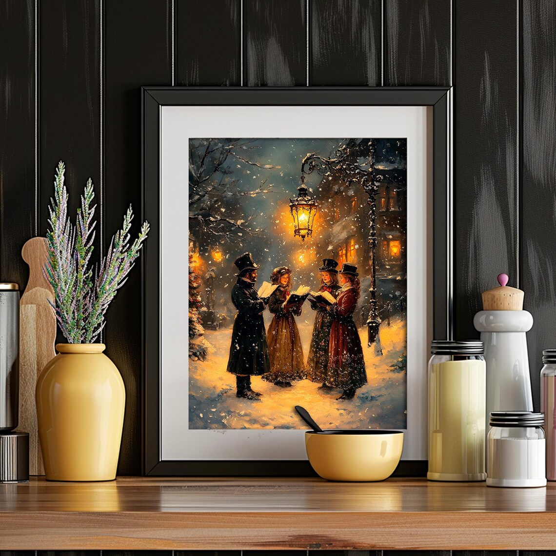 Christmas Carolers, Vintage Victorian Winter Print - Image 5