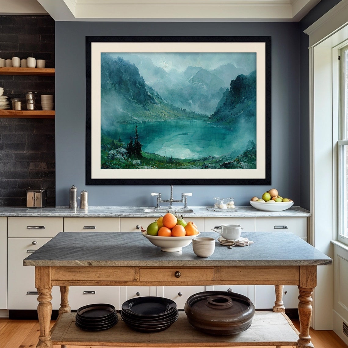 Mountain Lake Print Irish Landscape Dark Moody Art Wall Art Rustic Wall Art - Image 2