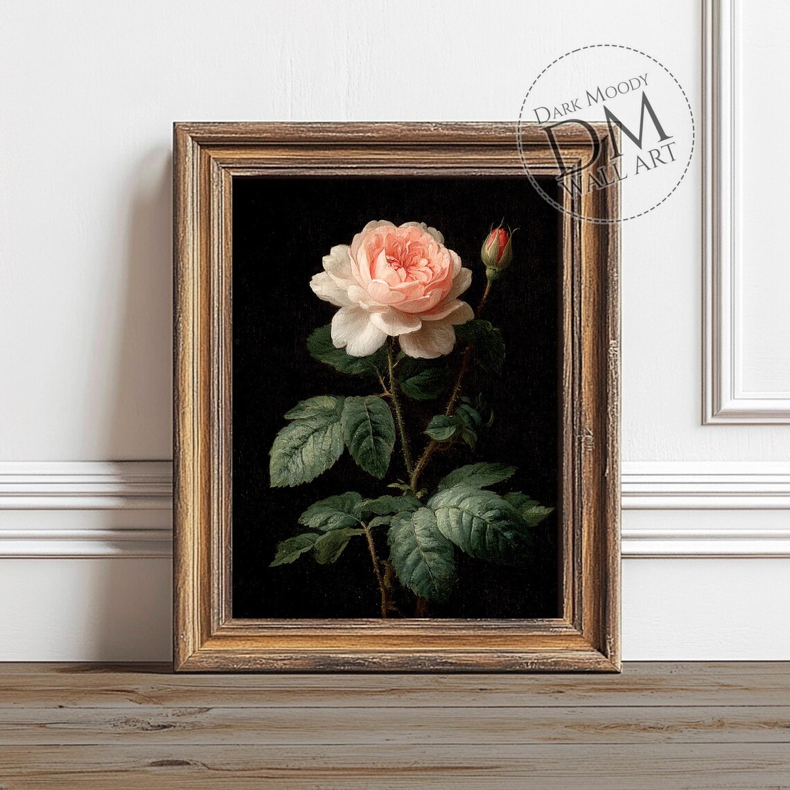 Rose Flower Wall Art Moody Botanical Still Life