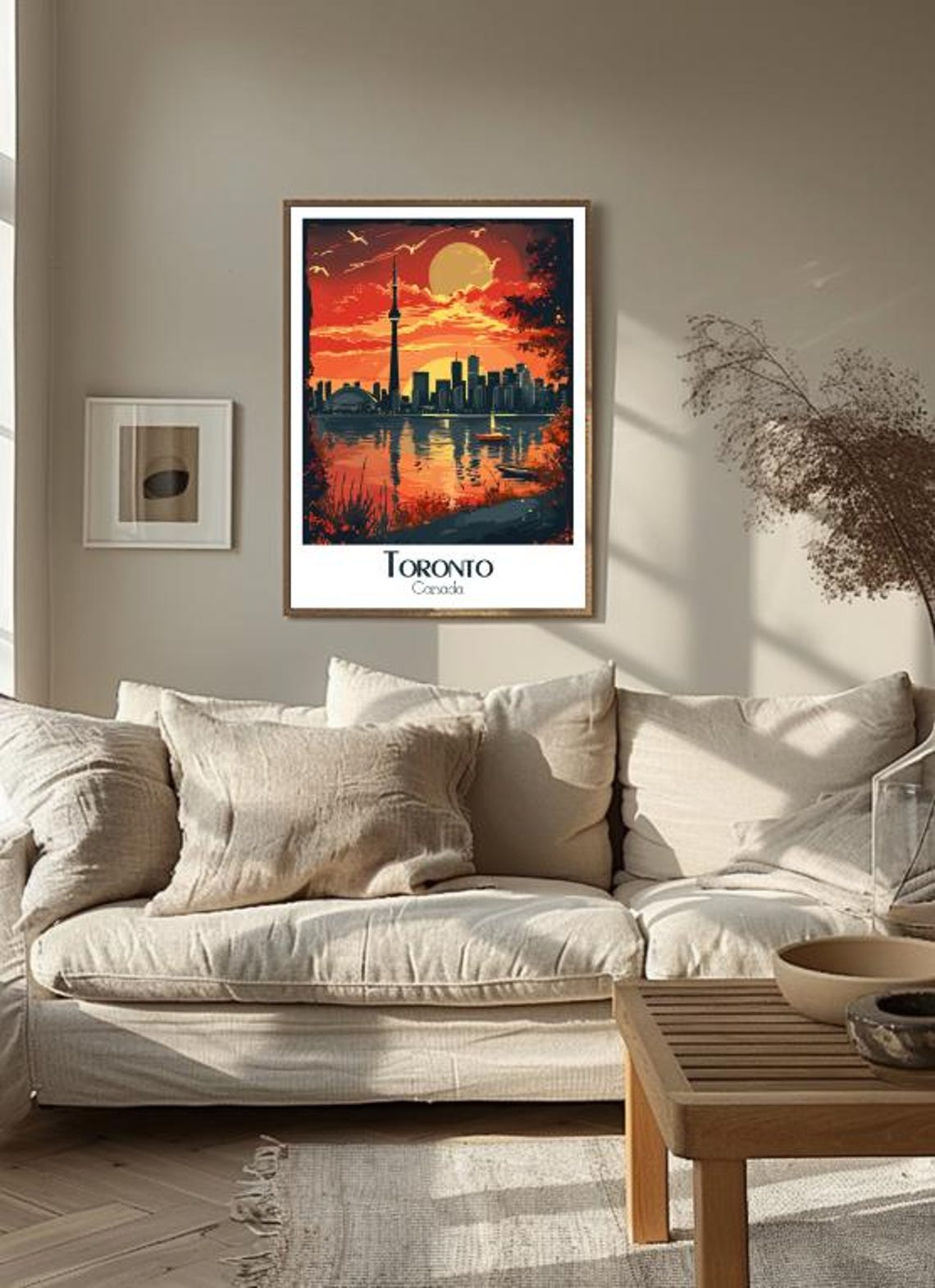 Toronto CN Tower Skyline Silhouetted at a Fiery Sunset Poster - Image 3
