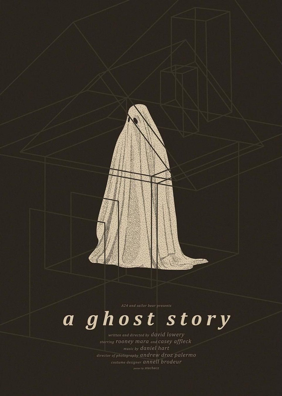 A Ghost Story A24 Sheet Ghost Minimalist Horror Movie Art Poster