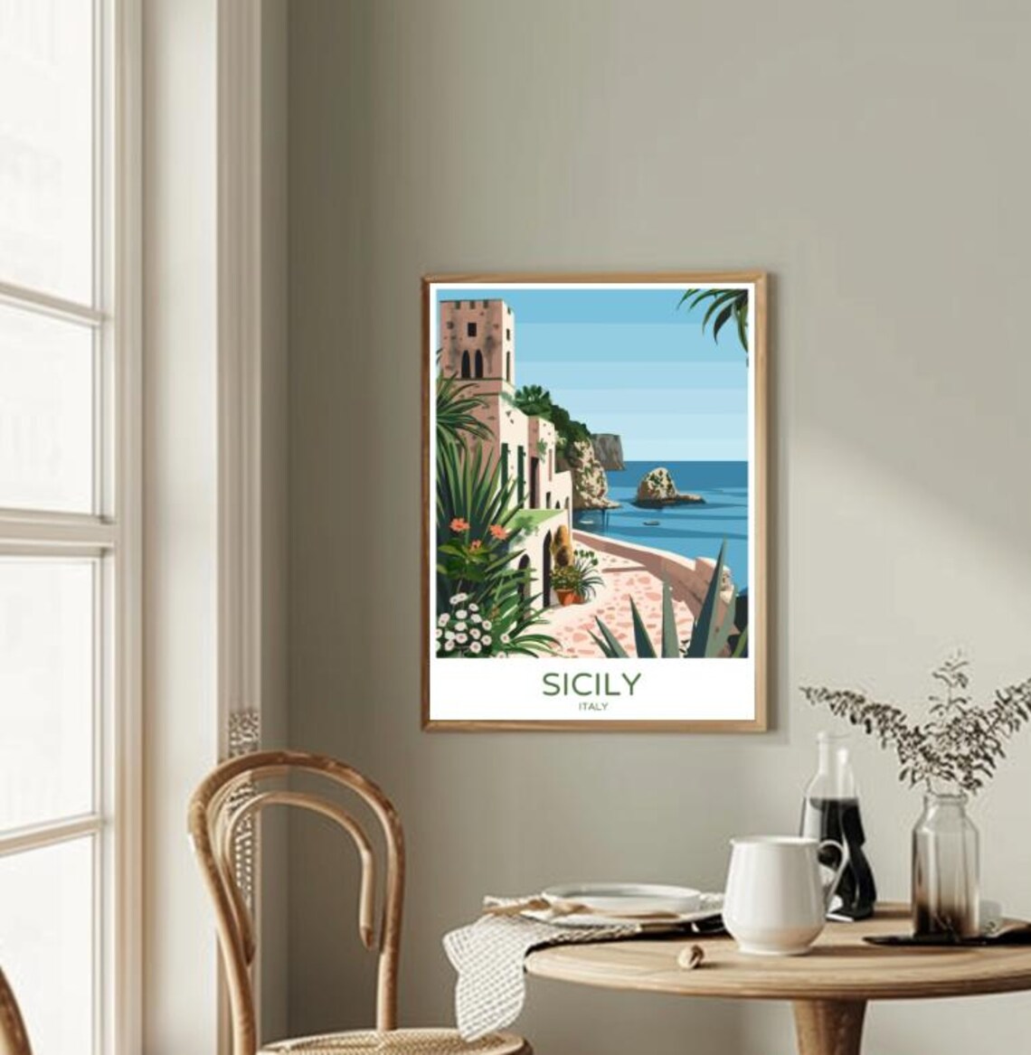 Sicily Italy Travel Postermediterranean Island Wall Art Coastal Landscape Print Italian Seaside Decor Europe Travel Gift Nature Scene Art - Image 2