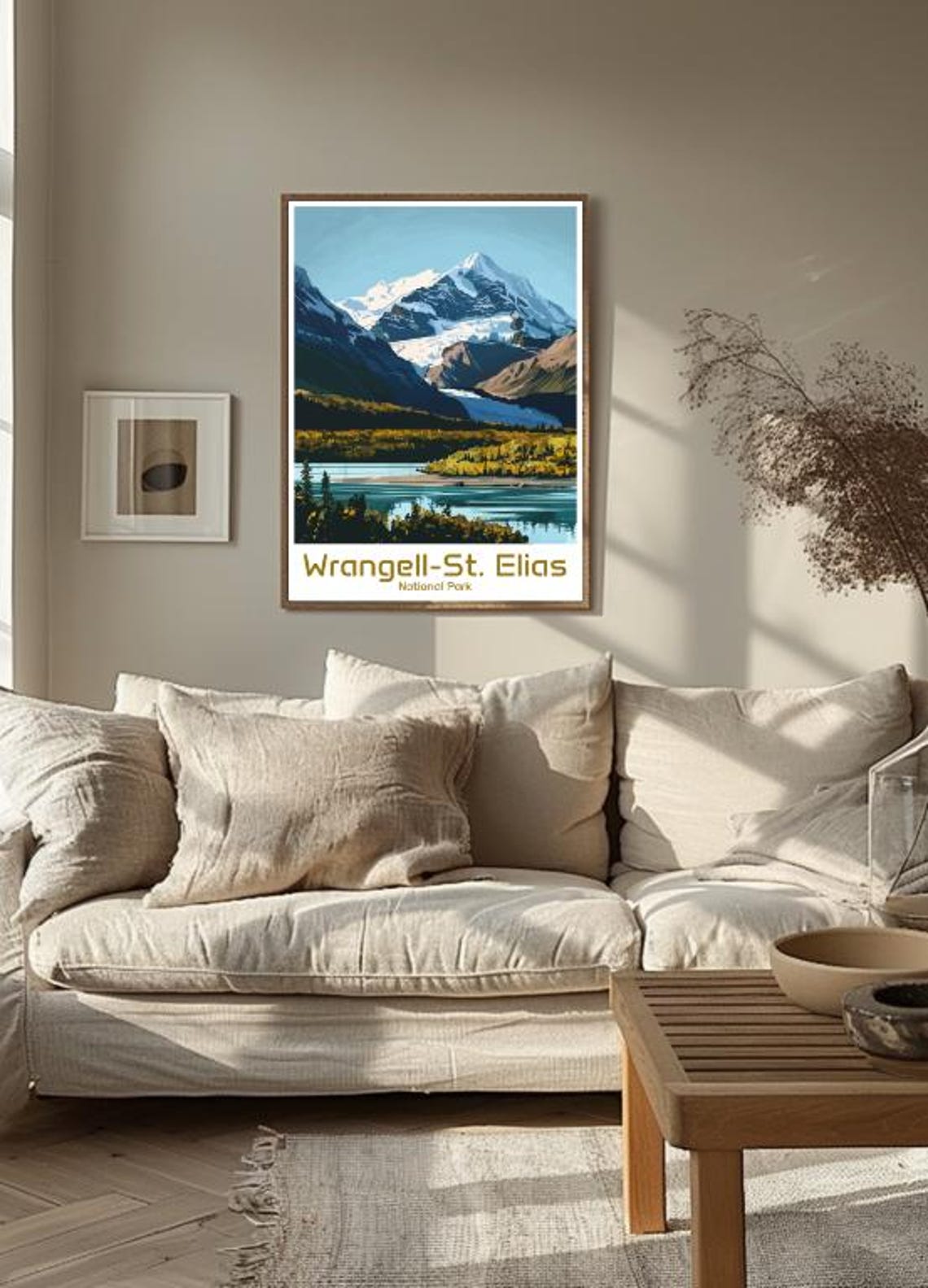 Wrangell St Elias National Park Glacier Peaks Illustration Poster - Image 3