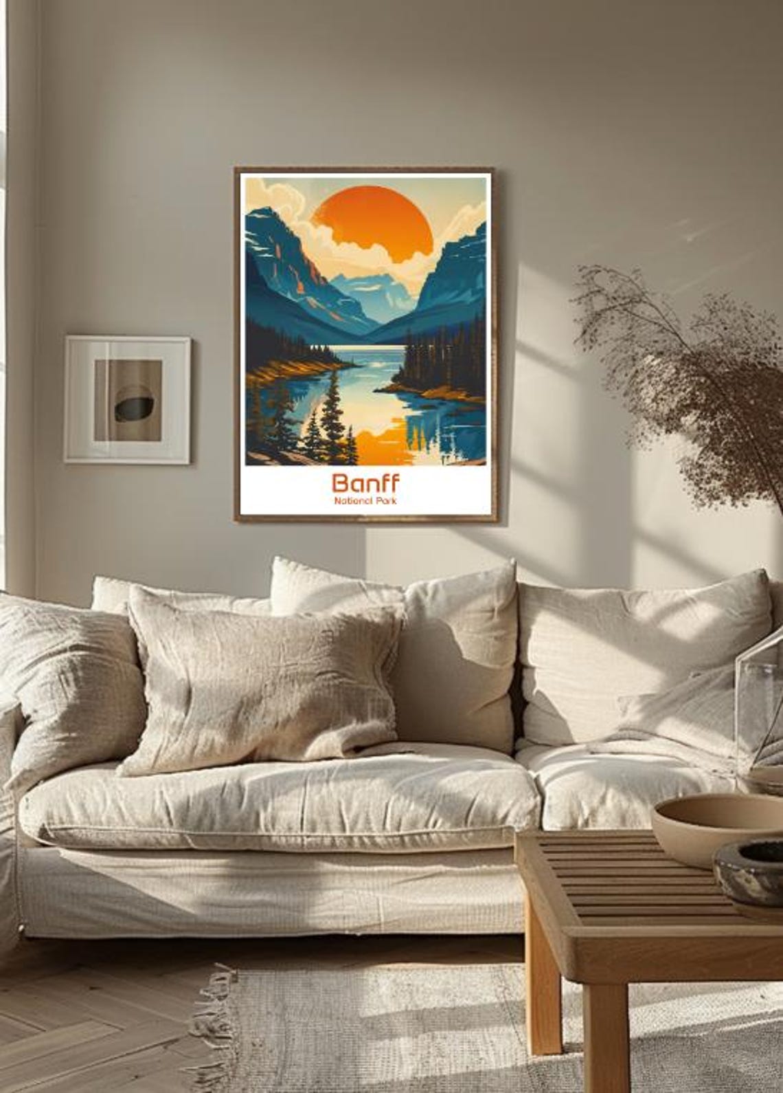 Banff National Park Canada Mountain Lake Sunset Travel Poster - Image 3