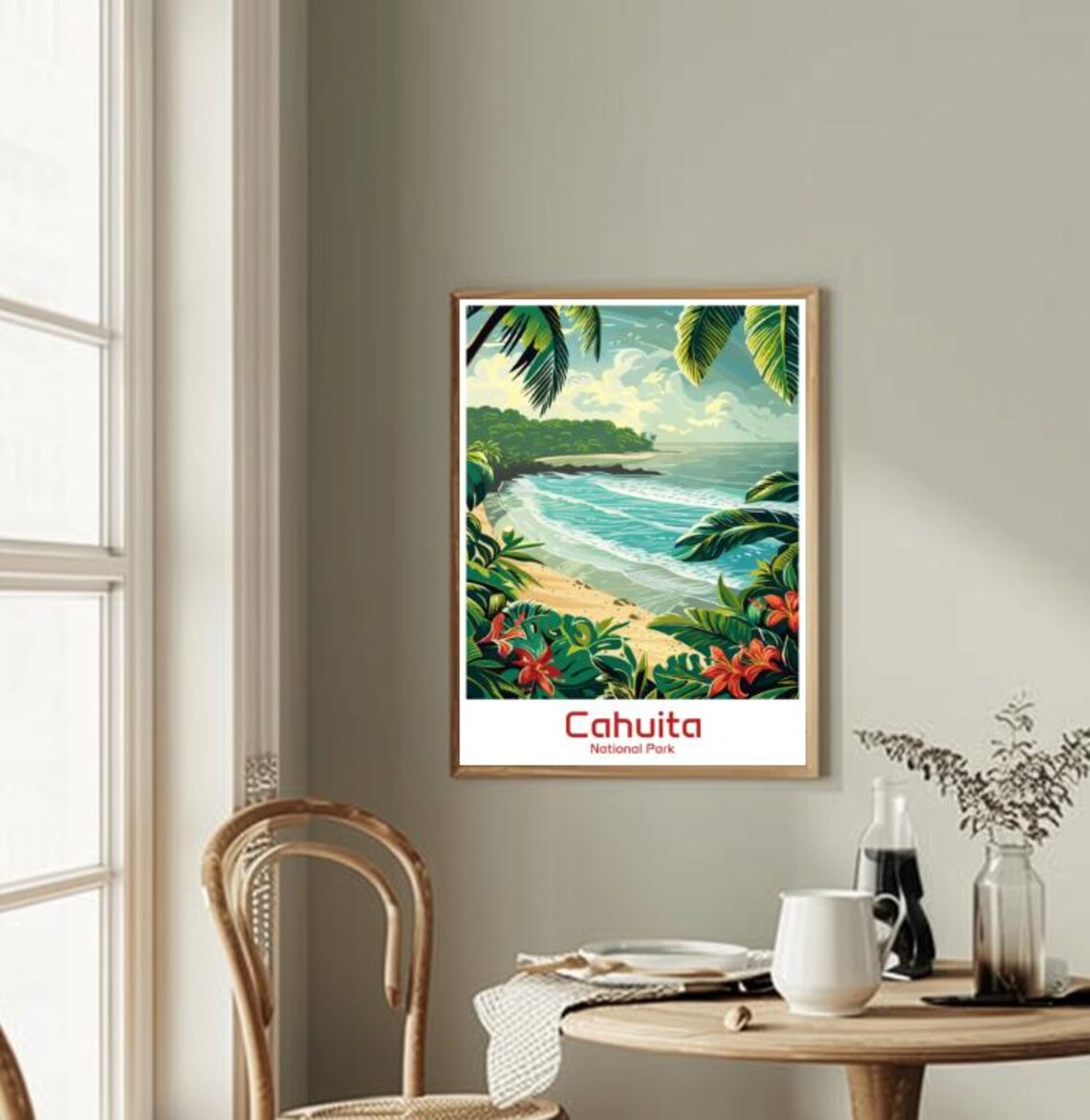 Cahuita National Park Tropical Rainforest Beach Travel Poster - Image 2