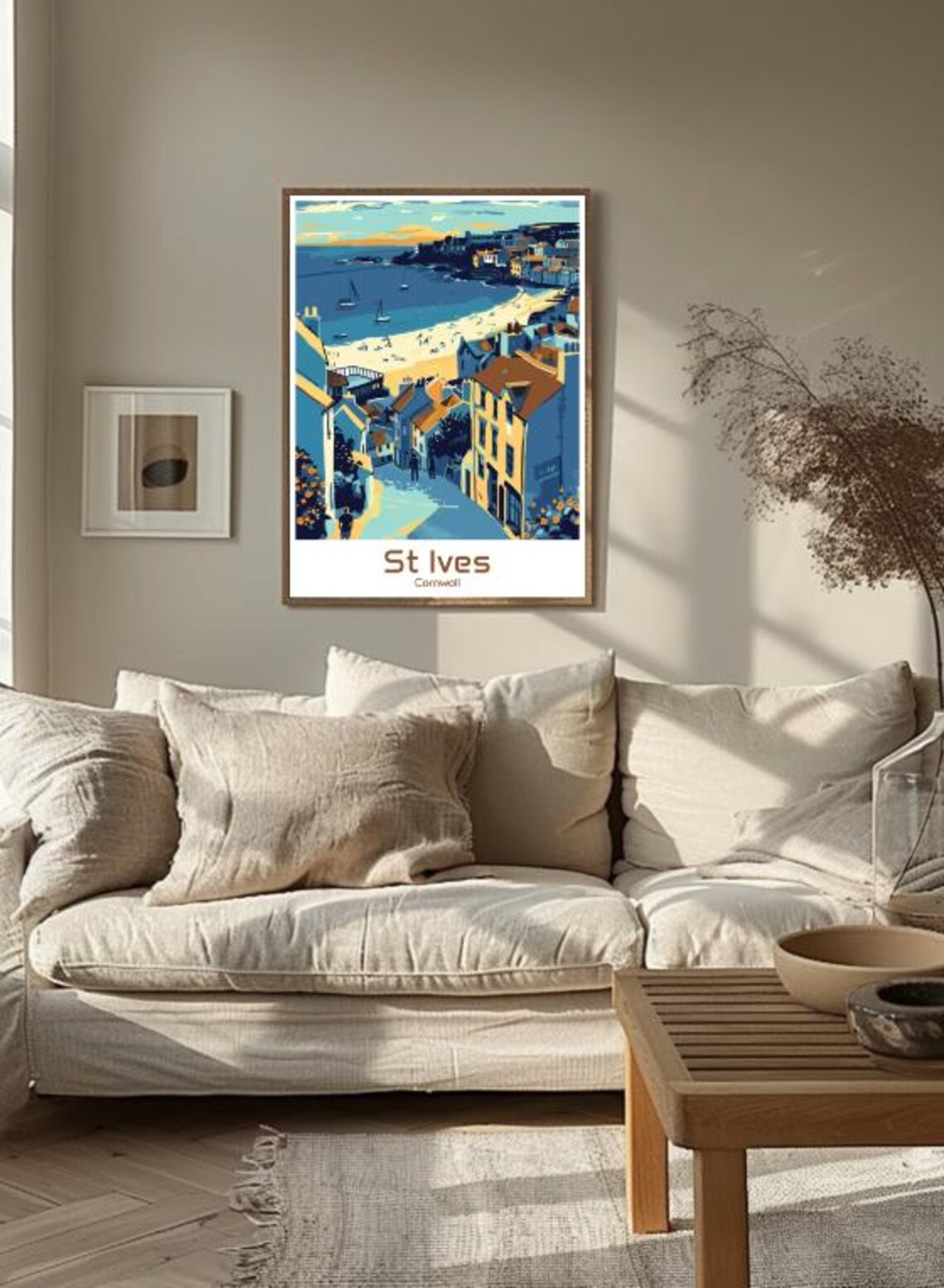 St Ives Cornwall Scenic Seaside Harbor Town Sunset Travel Poster - Image 3