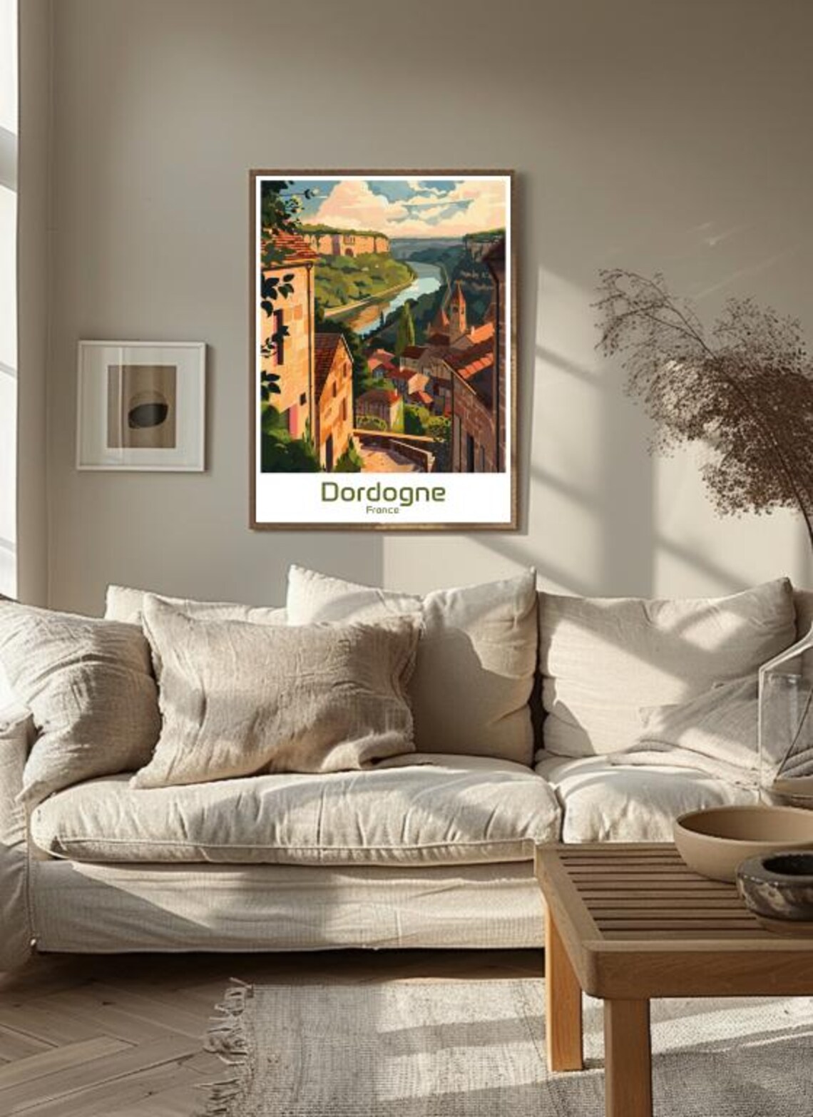 Dordogne France Cliffside Village River Valley Scenic Travel Poster - Image 3