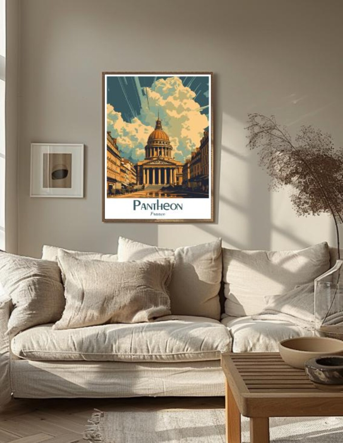 Pantheon Paris France Dome Latin Quarter Vintage Travel Poster - Image 3