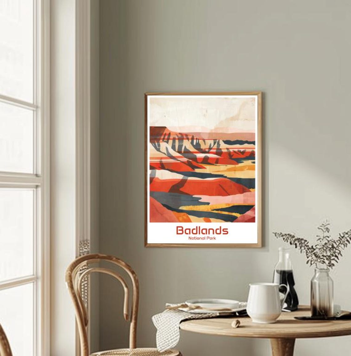 Badlands National Park Red Rock Formations Abstract Art Poster - Image 2