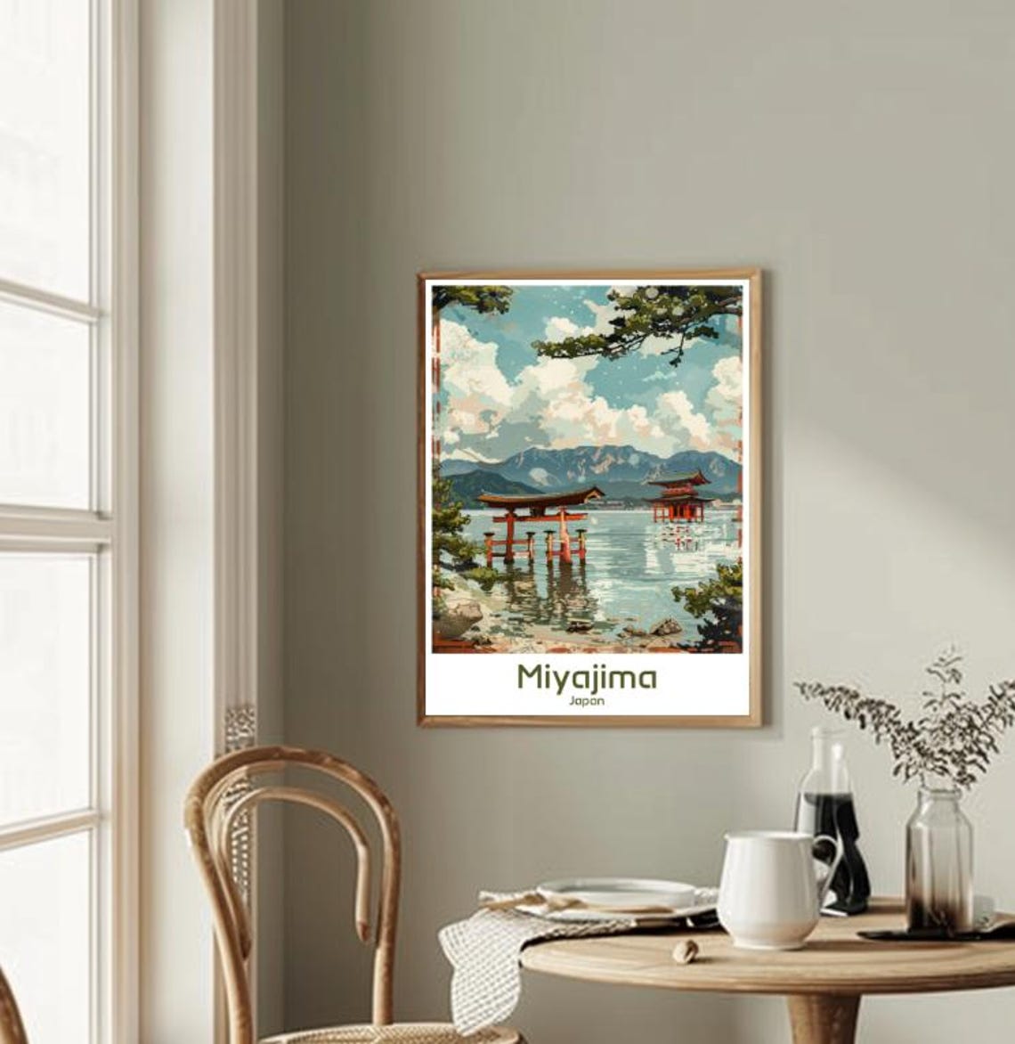 Miyajima Japan Floating Torii Gate Shrine Island Vintage Poster - Image 2