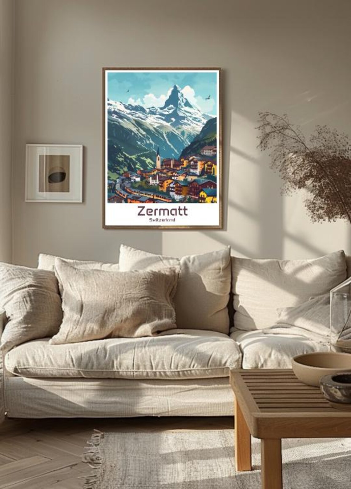 Zermatt Switzerland Matterhorn Village Illustrated Travel Poster - Image 3