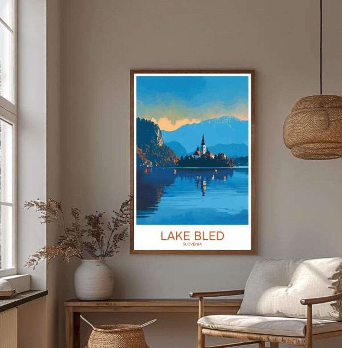 Lake Bled Slovenia Alpine Lake Church Island Vintage Travel Poster - Image 3