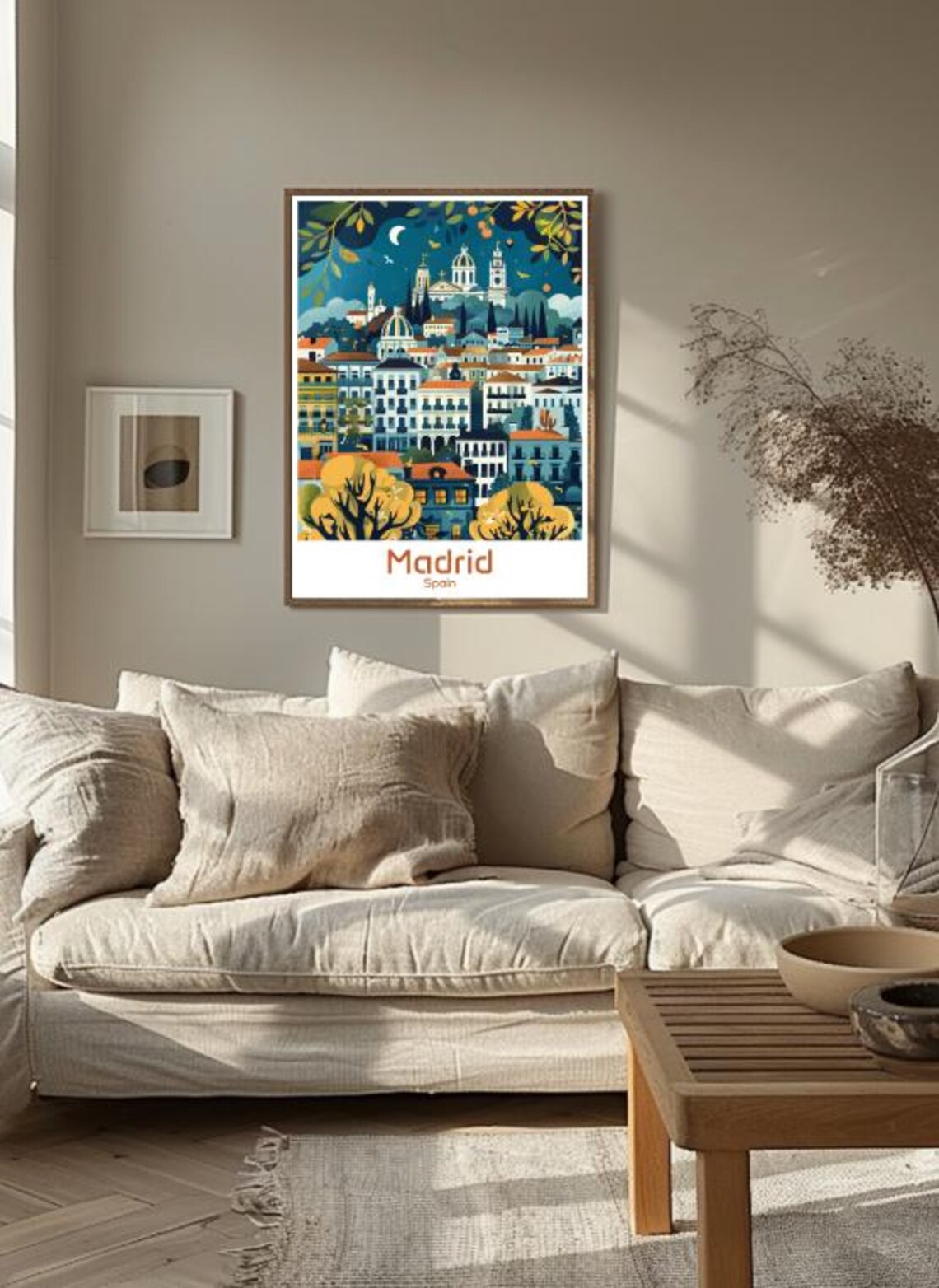 Madrid Night Cityscape Domes and Spires Spain Evening Travel Poster - Image 3