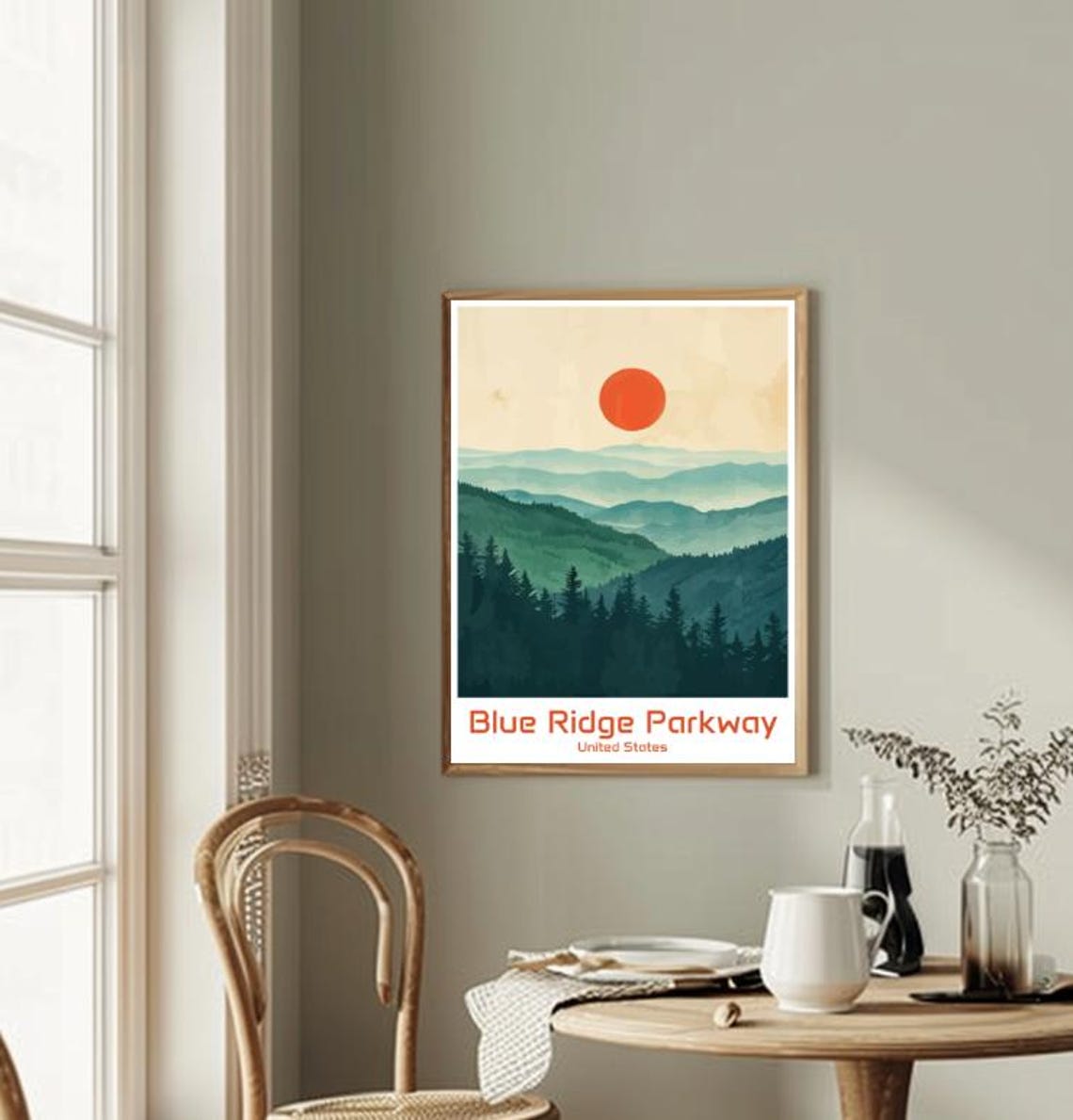 Blue Ridge Parkway United States Mountain Layers Travel Poster - Image 2