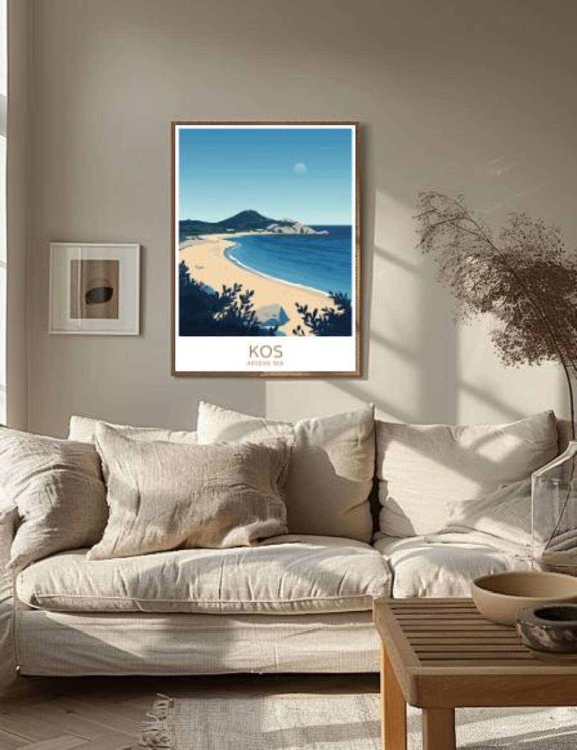 Kos Aegean Sea Golden Beach Island Coast Vintage Travel Poster - Image 2