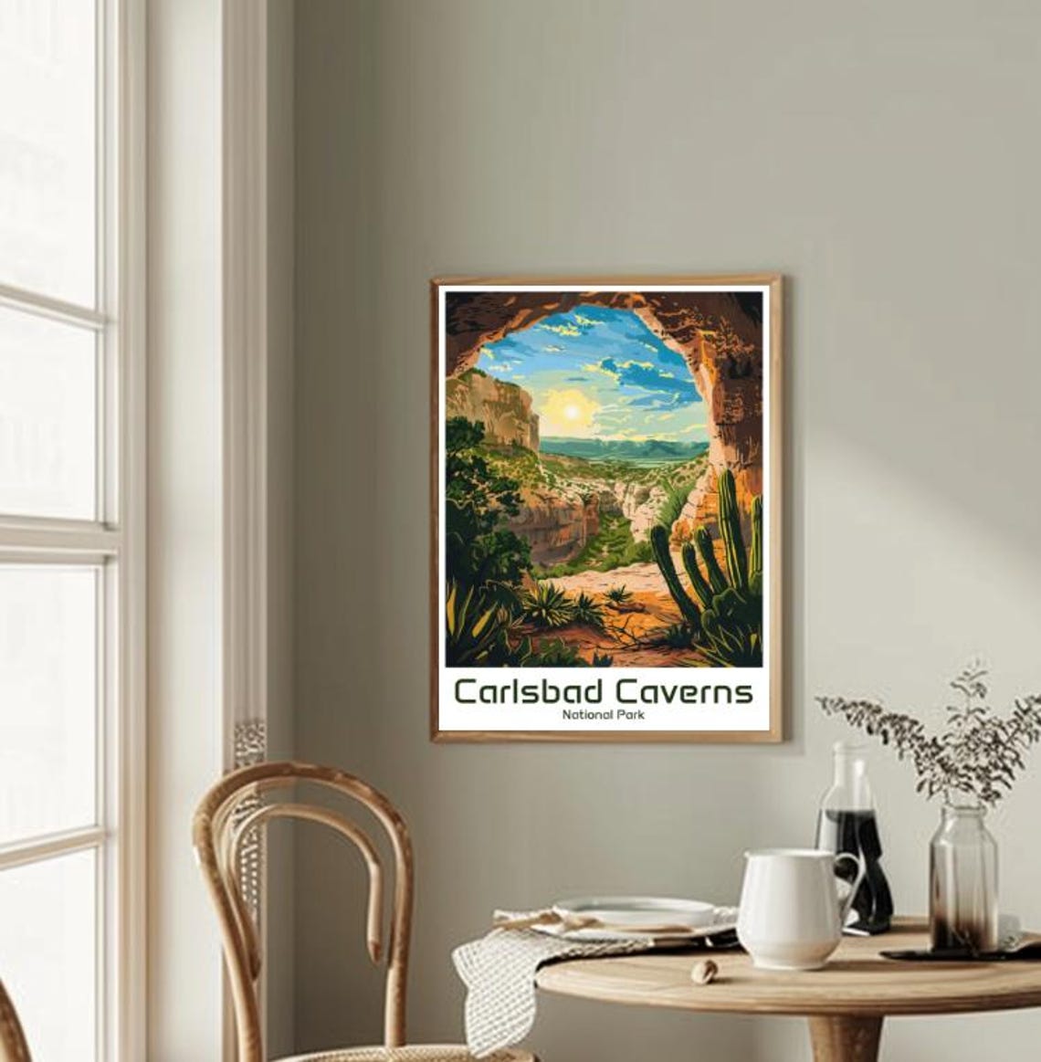 Carlsbad Caverns National Park Cave Vista Illustration Poster - Image 2