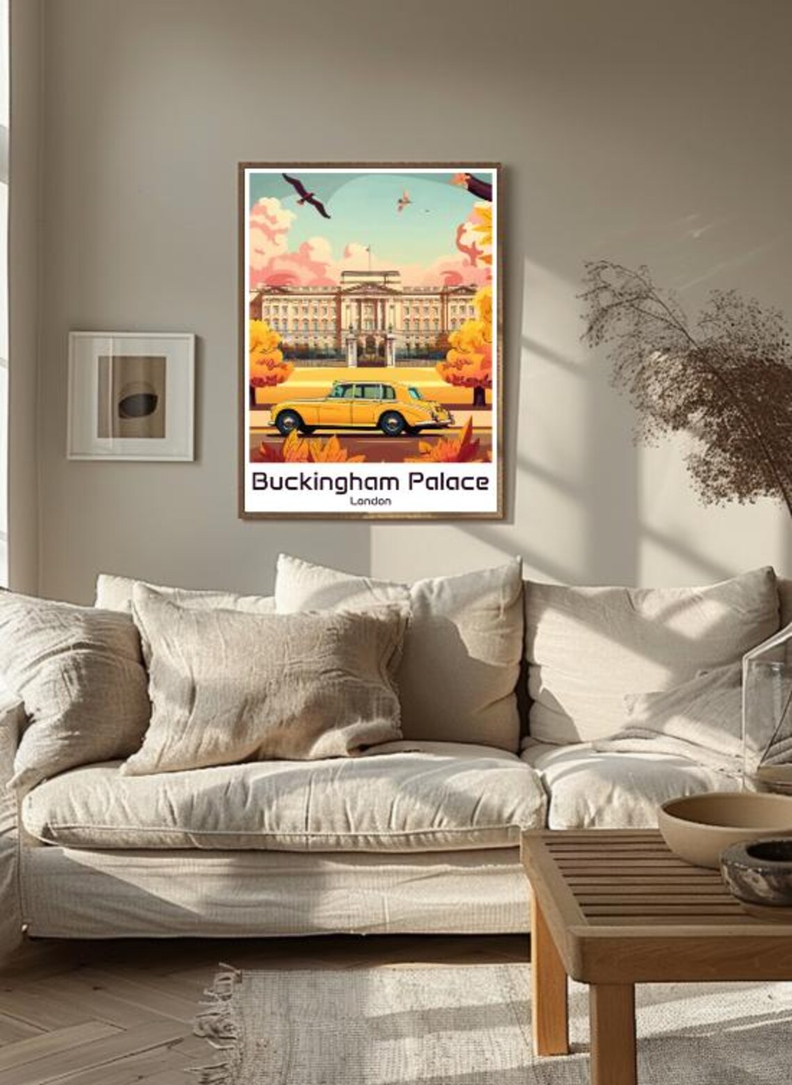 Buckingham Palace Classic Vintage Car Autumn London Royal Poster - Image 3