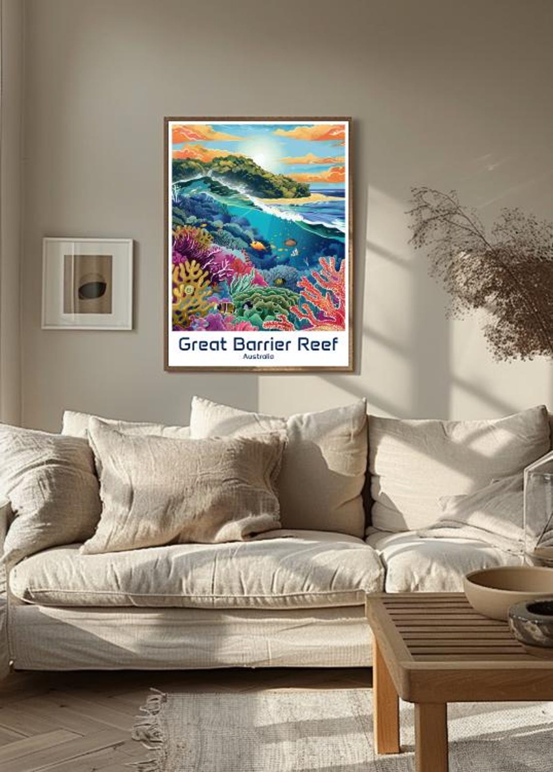 Great Barrier Reef Australia Coral Fish Illustration Travel Poster - Image 3