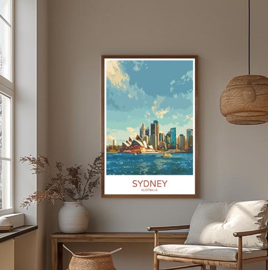 Sydney Australia Travel Poster Opera House Harbour Skyline View Art - Image 3