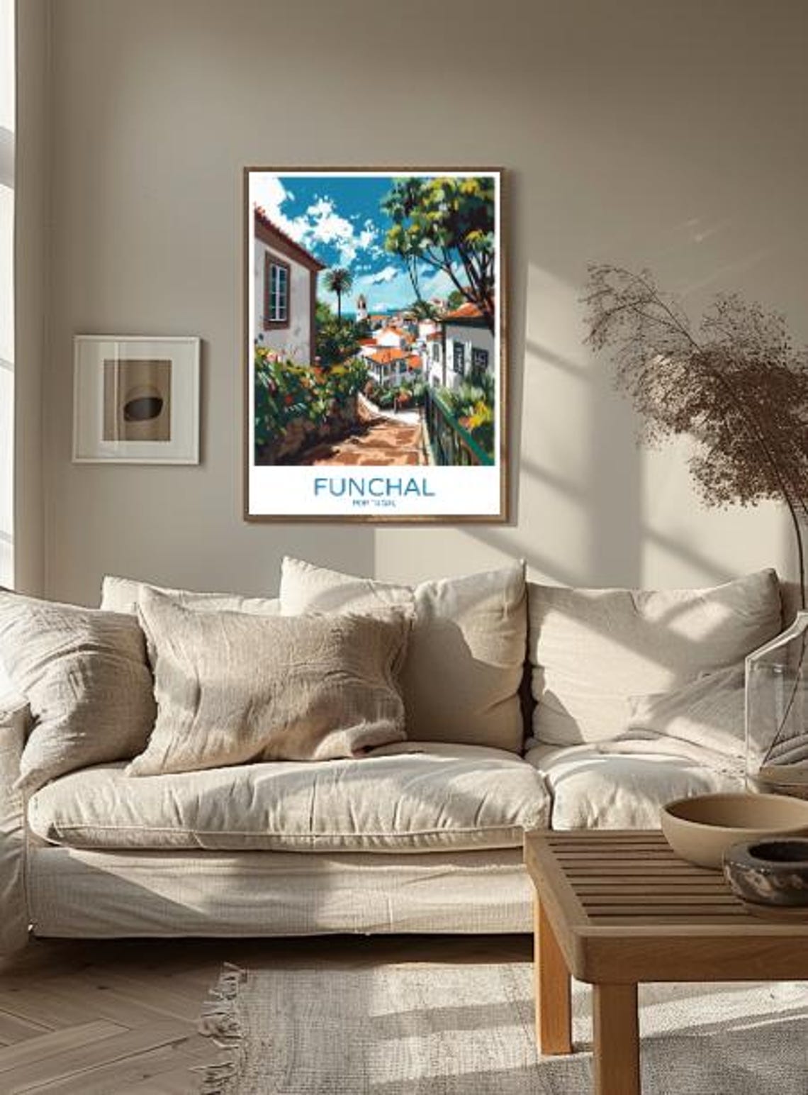 Funchal Portugal Hillside Steps Down Through Old Town Travel Poster - Image 2
