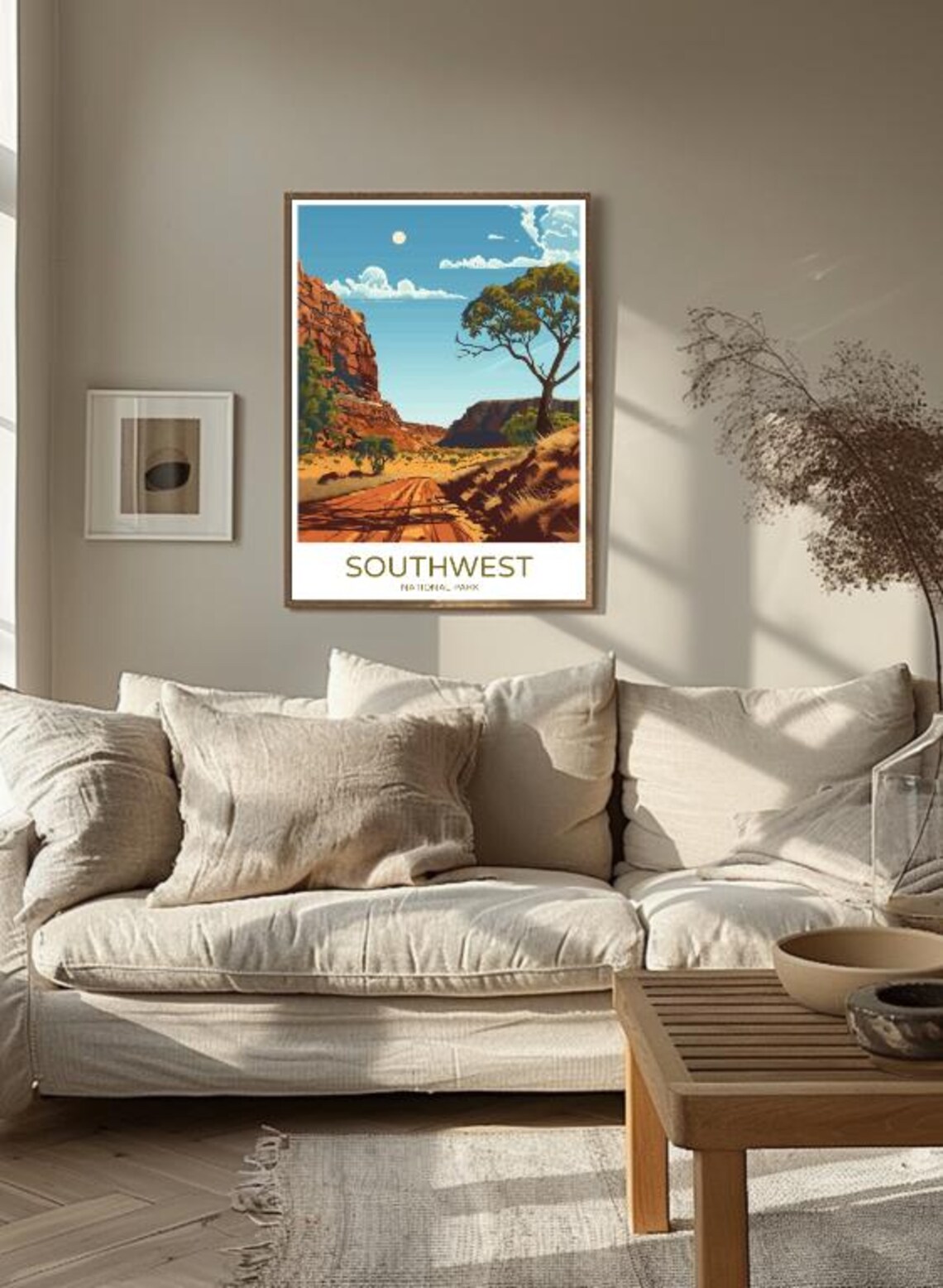 Southwest National Park Red Canyon Road Desert Vintage Travel Poster - Image 3
