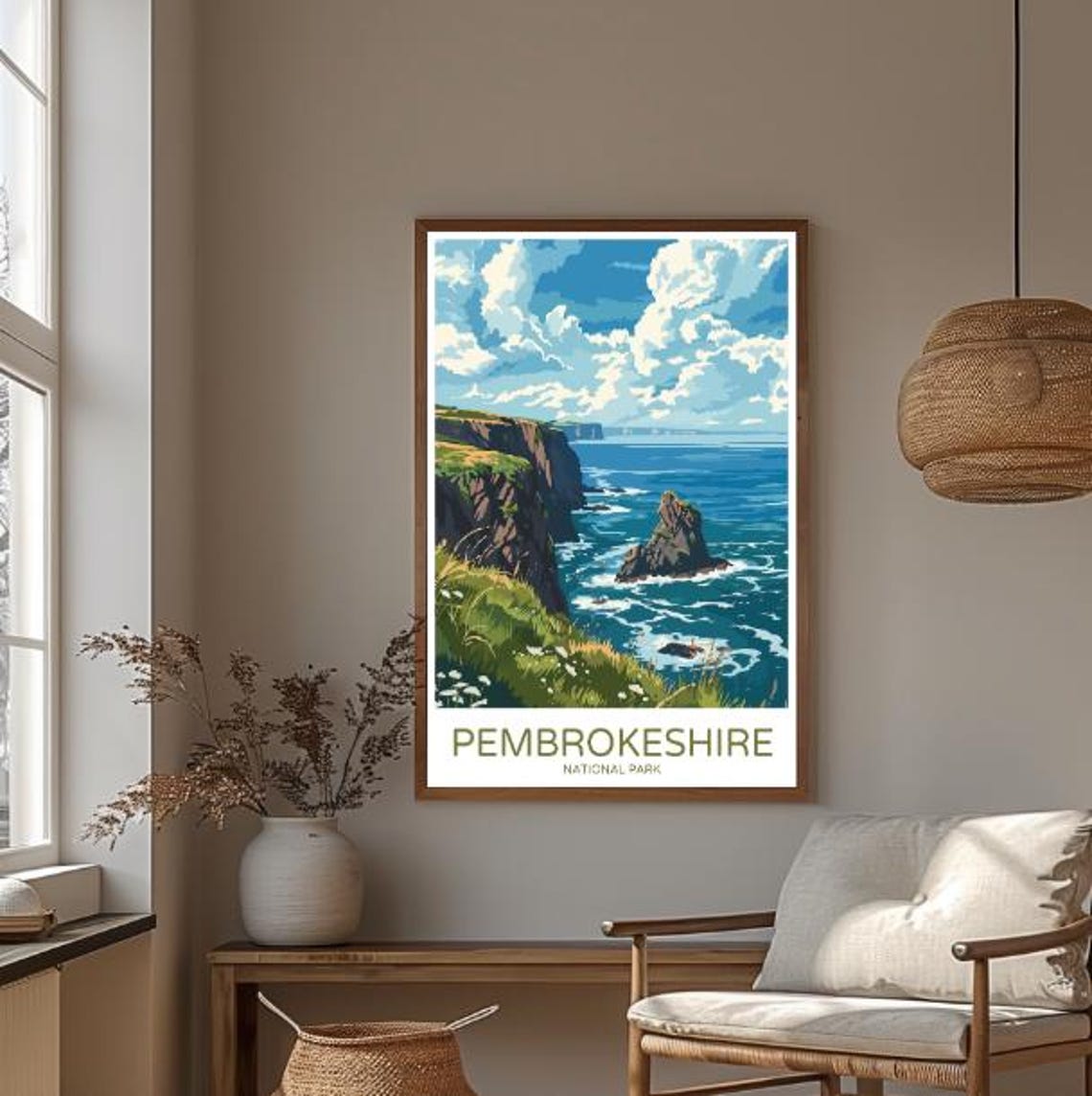 Pembrokeshire National Park Sea Stack Cliffs Scenic Travel Poster - Image 3