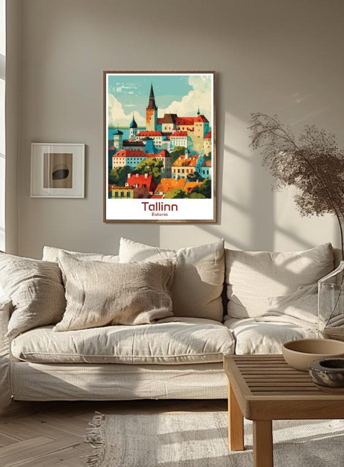 Tallinn Estonia Old Town Medieval Rooftops Illustration Travel Poster - Image 3