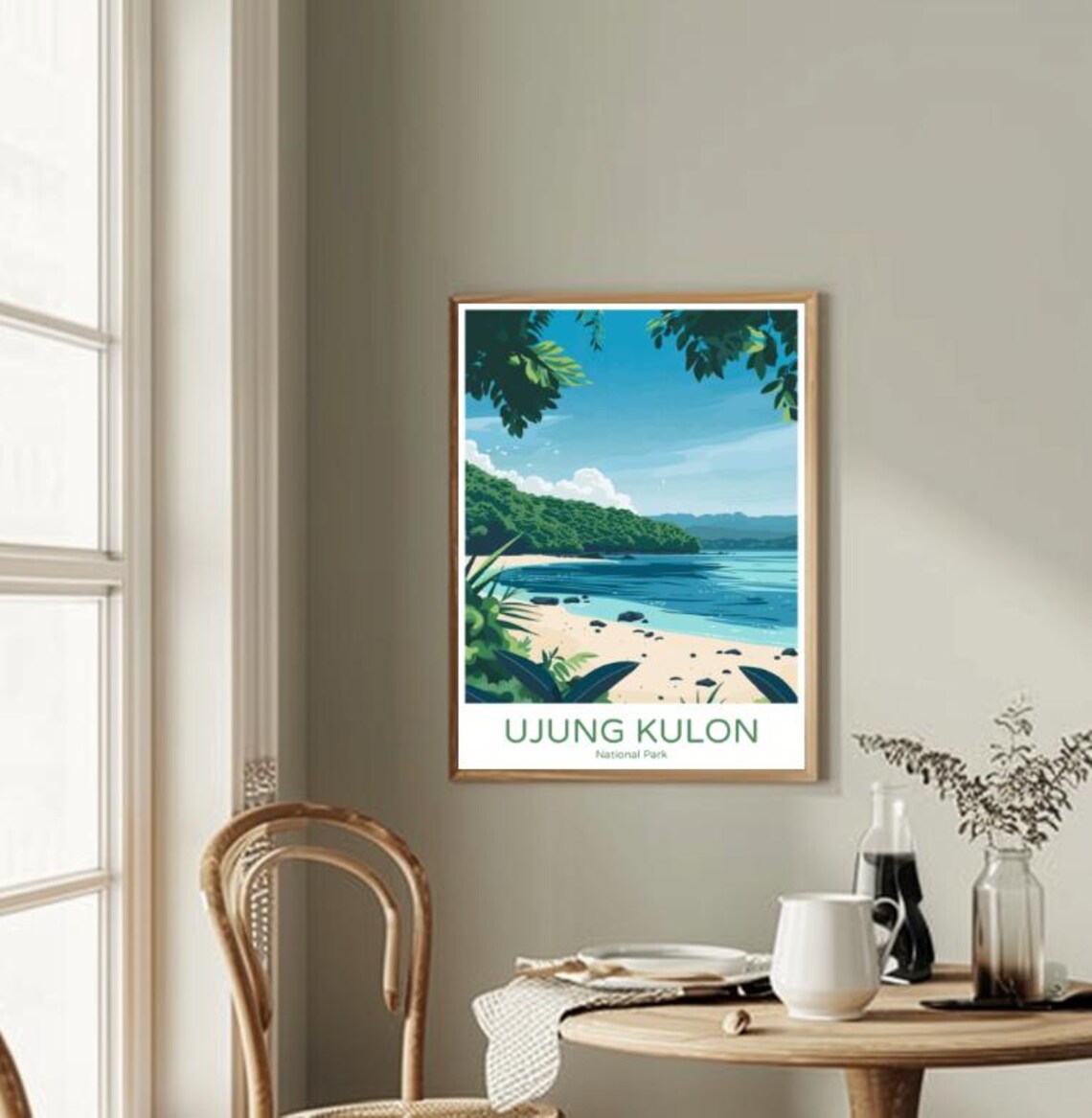 Ujung Kulon National Park Tropical Jungle Beach Travel Poster - Image 2
