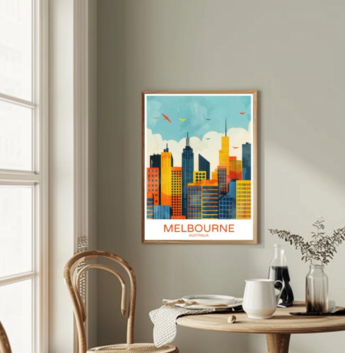Melbourne Australia Skyline Cityscape Travel Poster Home Decor Gift - Image 2