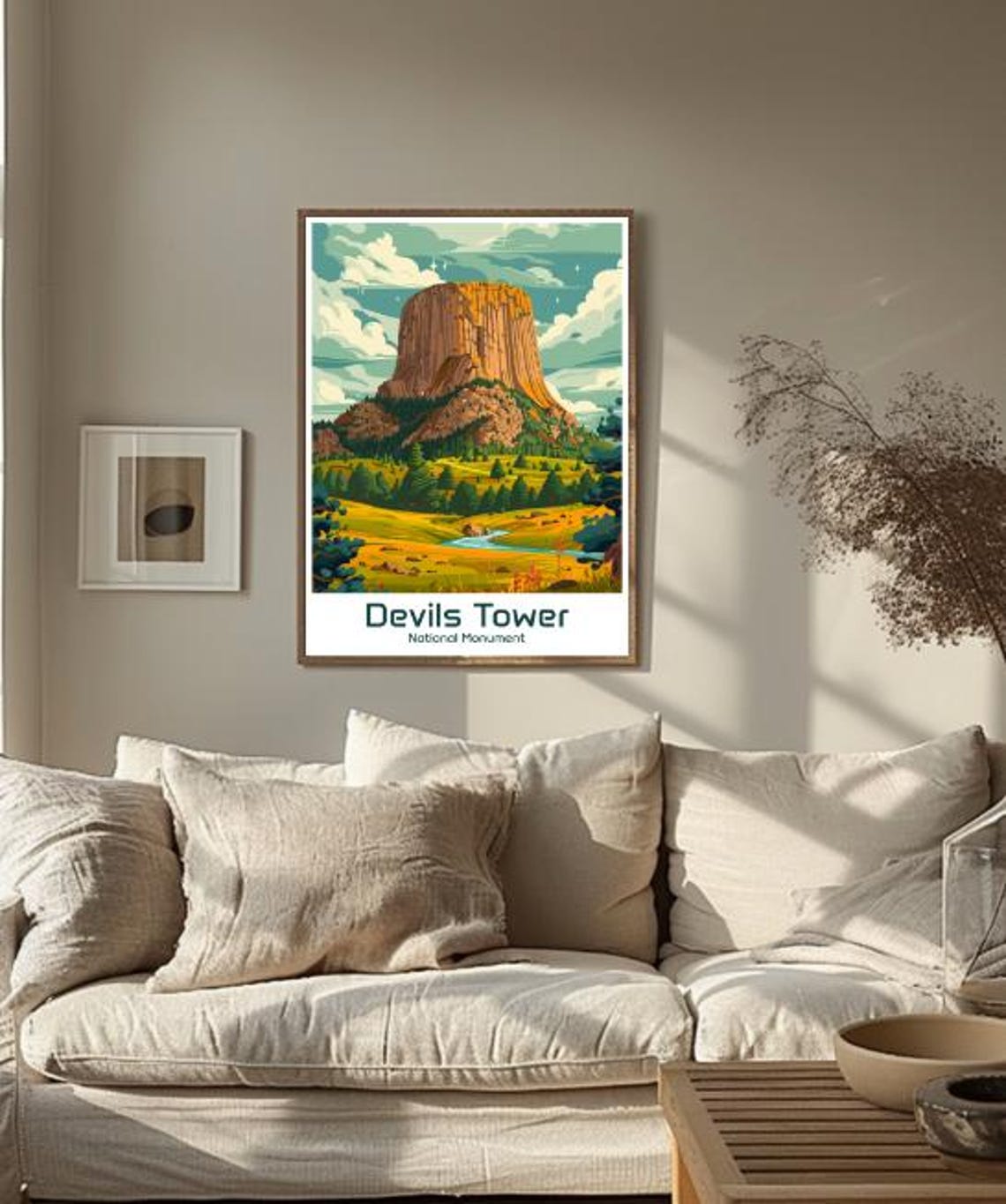 Devils Tower National Monument Wyoming Rock Formation Travel Poster - Image 3