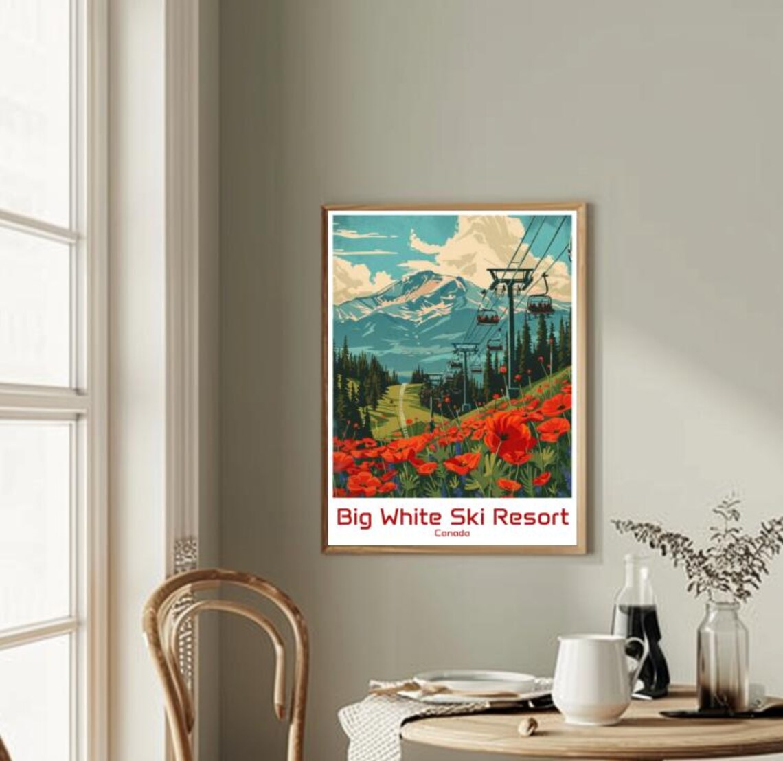 Big White Ski Resort Wildflowers Chairlift Canada Mountain Poster - Image 2