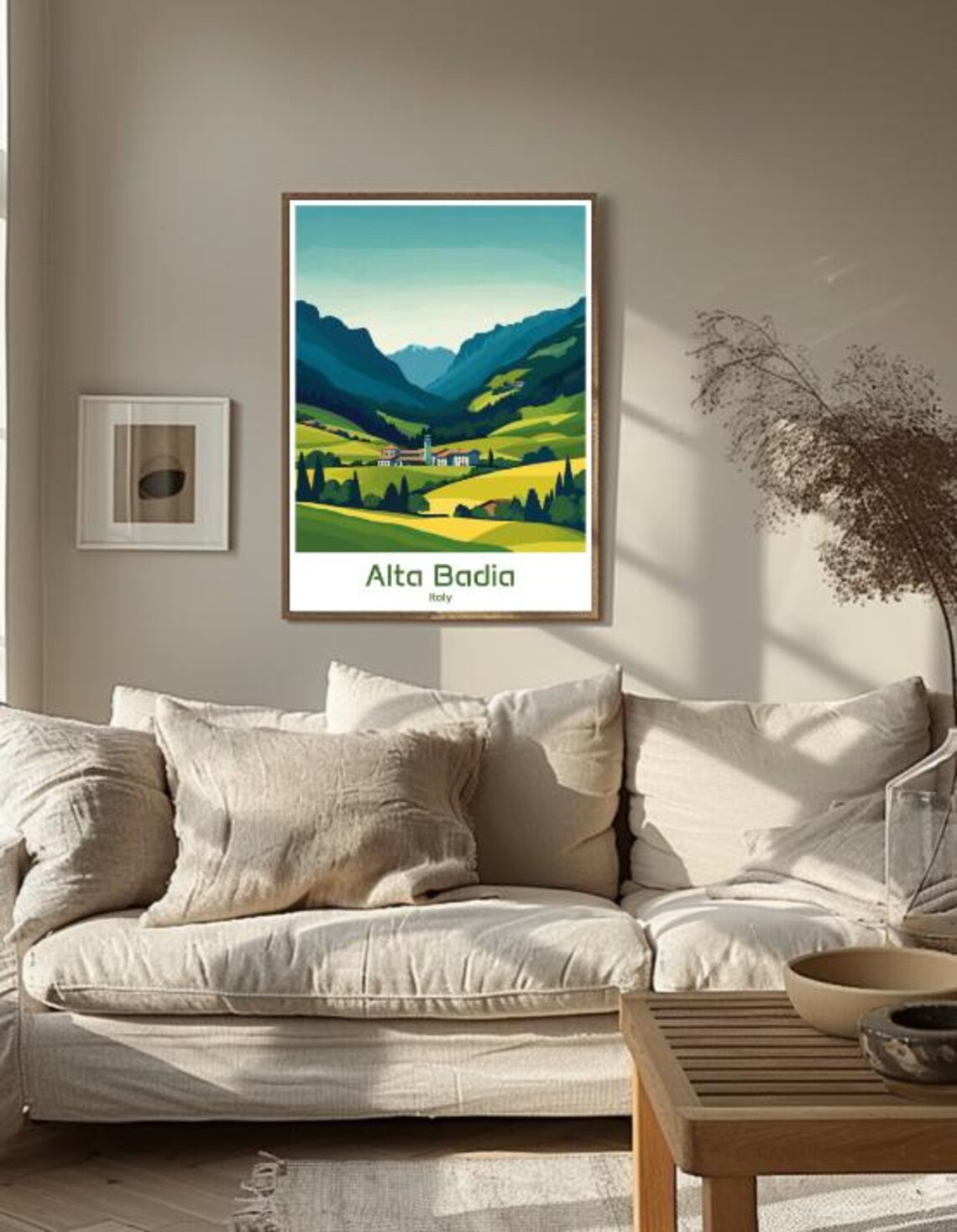 Alta Badia Italy Alpine Village Green Valley Vintage Travel Poster - Image 3