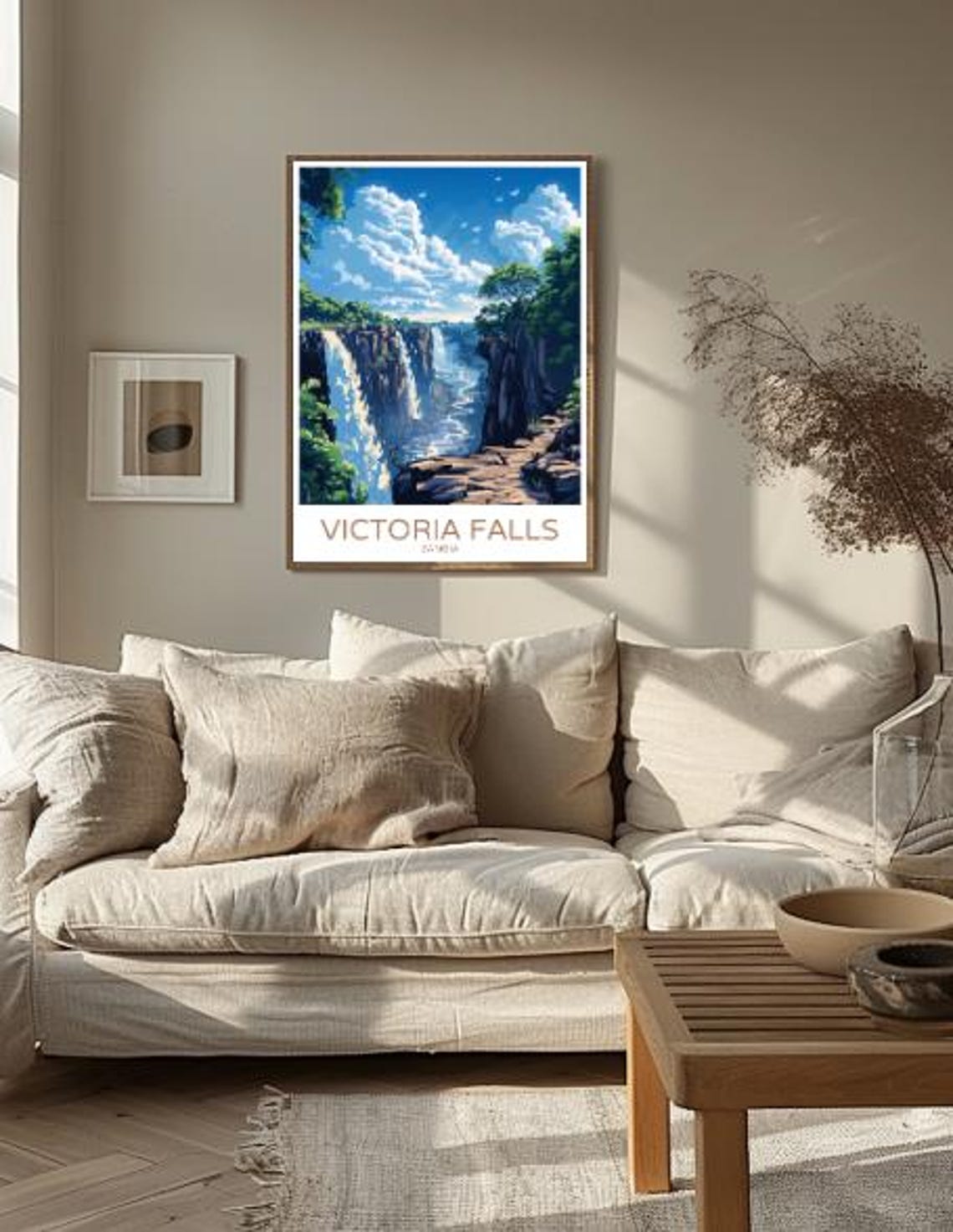 Victoria Falls Zambia Travel Postermajestic Waterfall Wall Art Of Natural Wonder Surrounding Landscapes Africa Travel Print Nature Decor - Image 2
