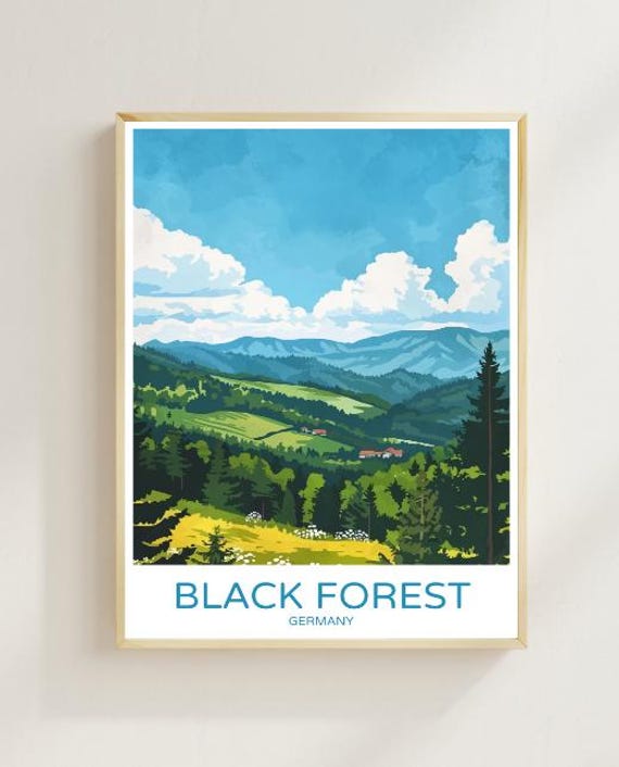 Black Forest Germany Mountain Woodland Landscape Travel Poster
