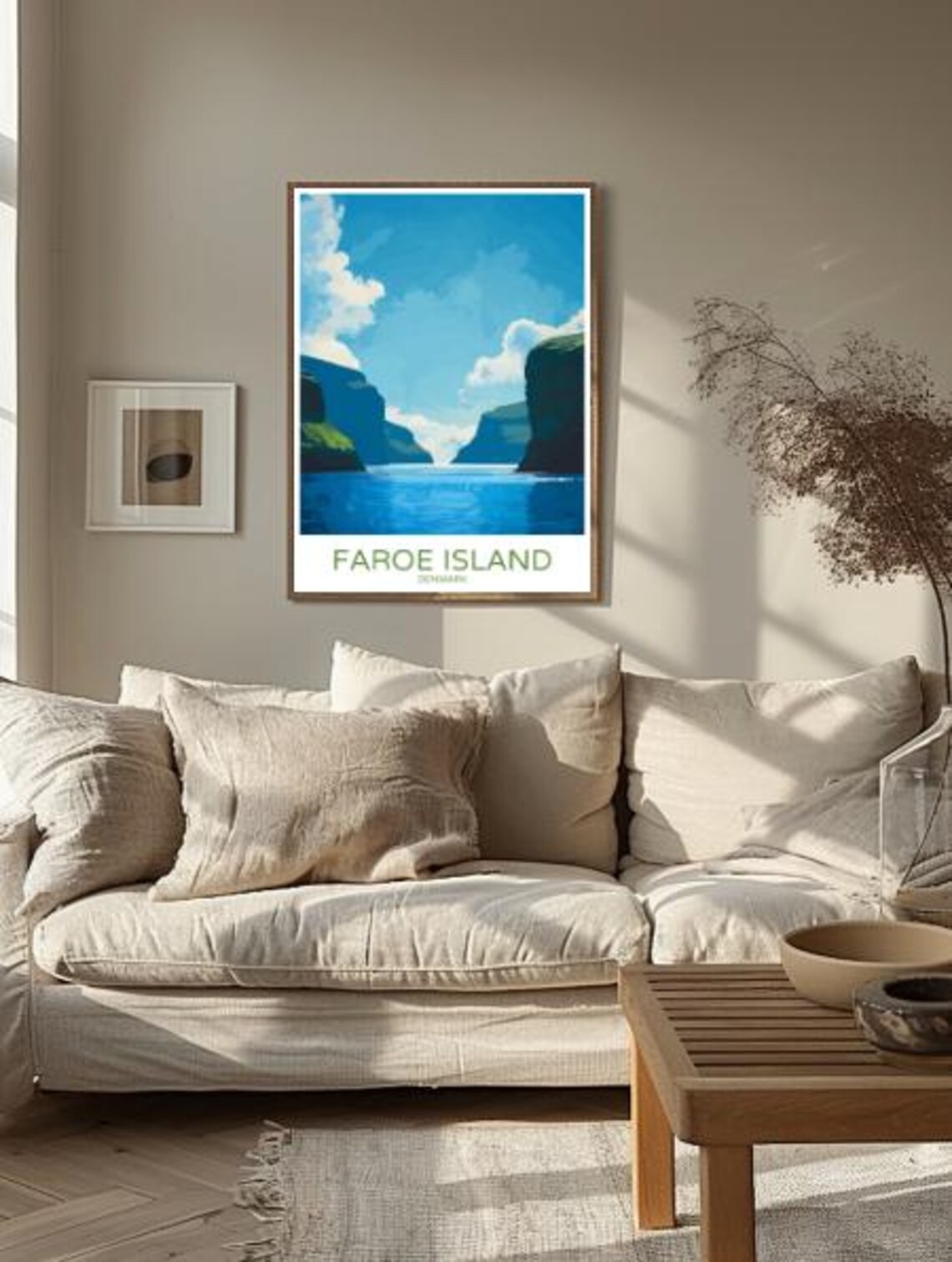Faroe Island Denmark Majestic Fjord Cliffs Vintage Travel Poster - Image 2