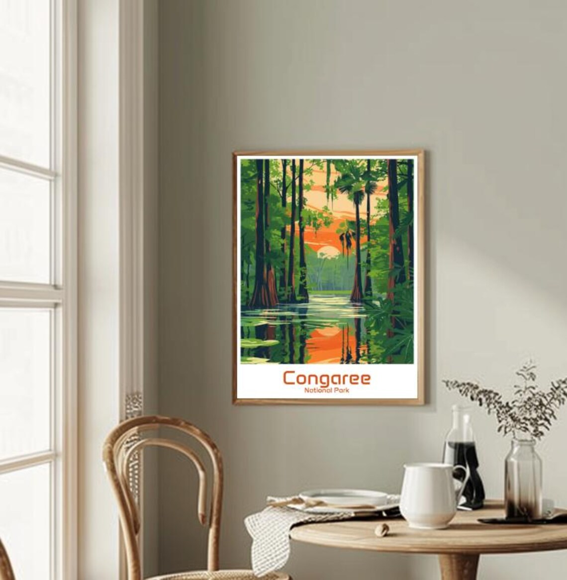 Congaree National Park Travel Postersouth Carolina Swamp Wall Art Nature Landscape Print Hiking Adventure Decor Usa Travel Gift - Image 2