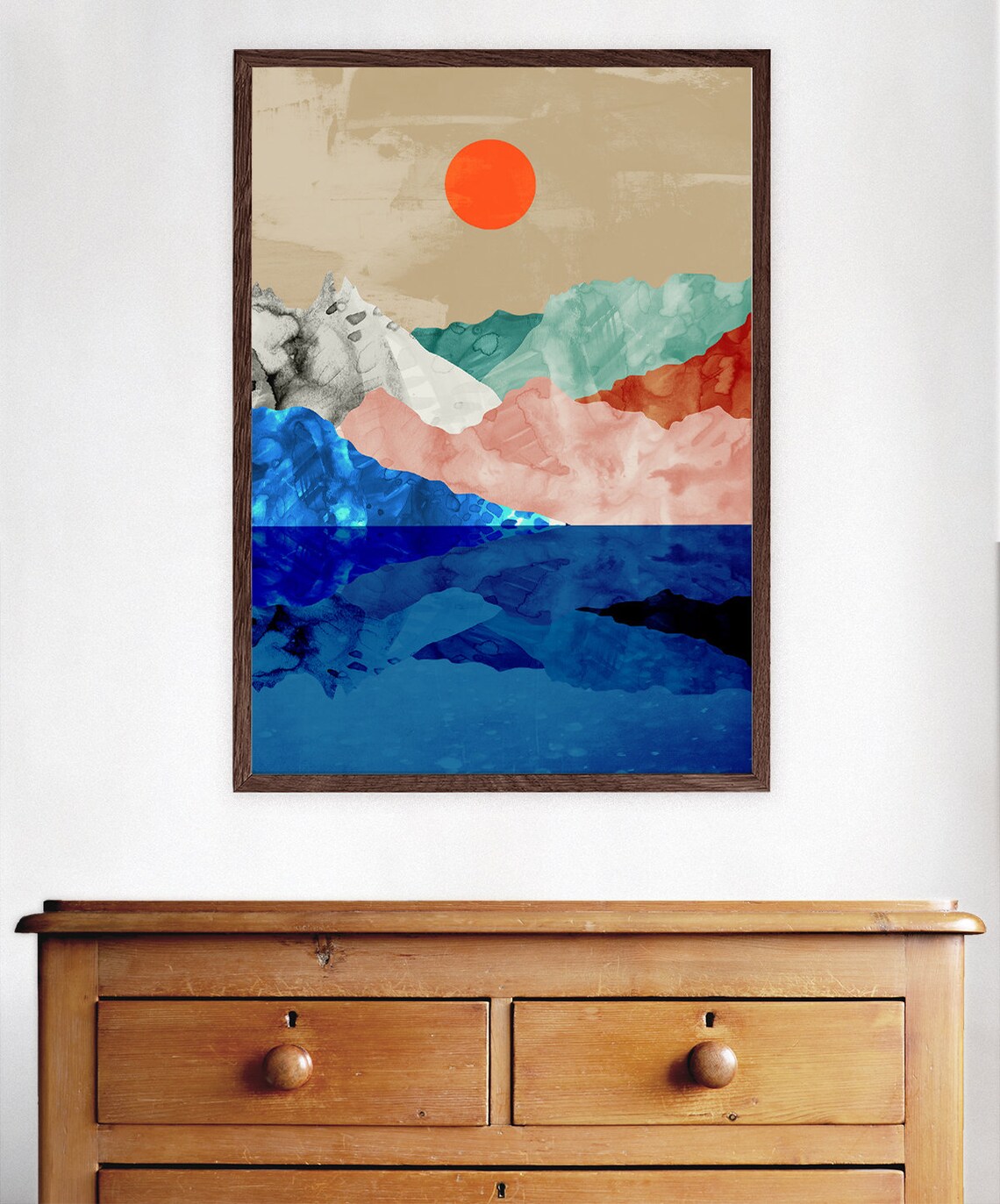 Mountains And Sea Art Print, Home Office Decor - Image 2