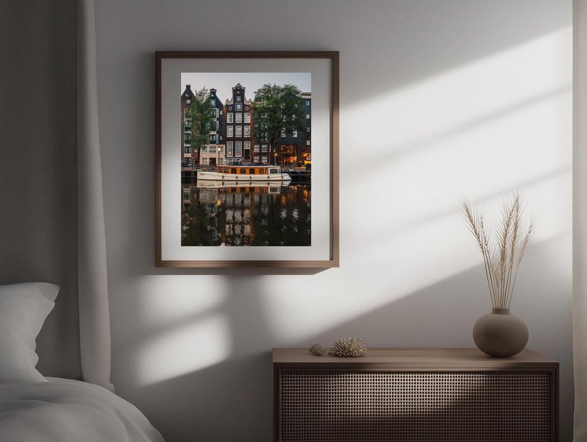 Amsterdam Canals Minimalist Cityscape Art Print - Image 2