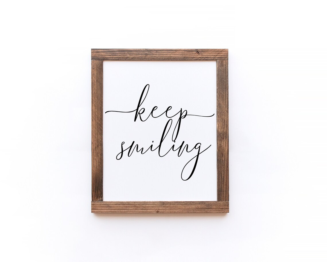 Keep Smiling Minimal Typography Quote Art Print - Image 2