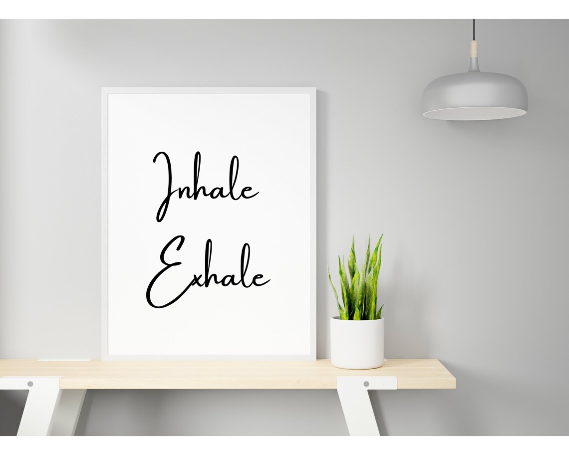 Inhale Exhale Zen Wall Art Print, Yoga Decor - Image 3