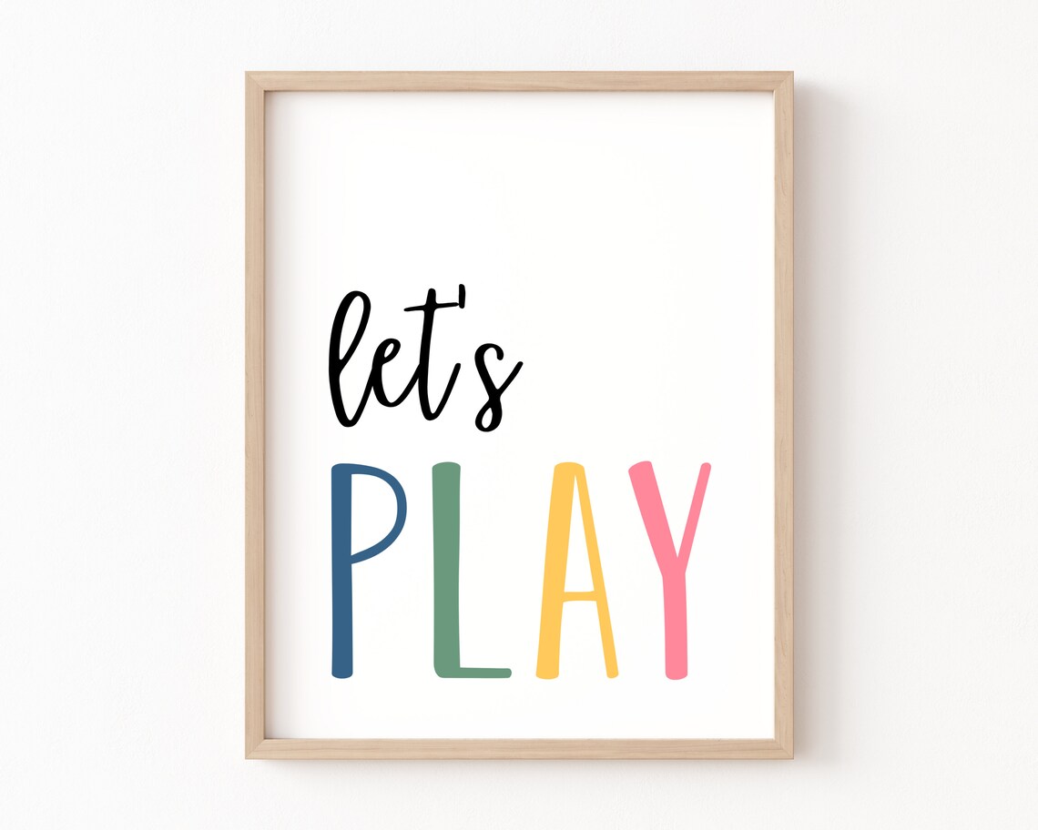 Lets Play Sign Playroom Kids Poster Print - Image 3