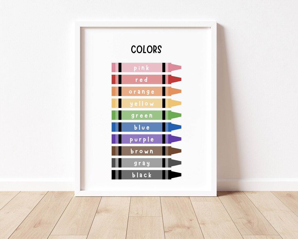 Colors Poster, Muted Tones Kindergarten Classroom - Image 2