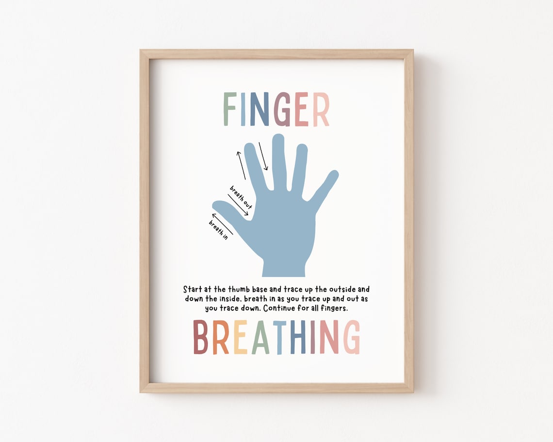 5 Finger Tracing Breathing Exercise Mindfulness Print