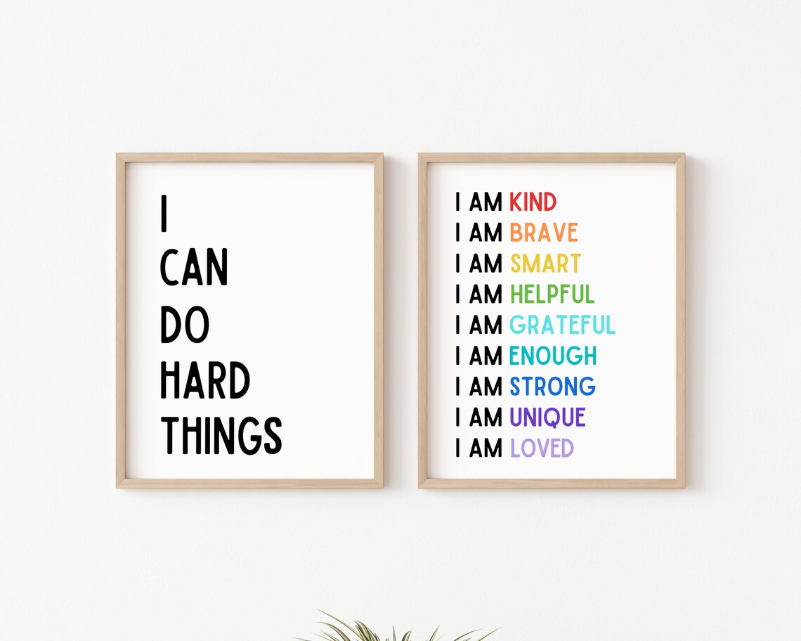 I Can Do Hard Things Kids Affirmations Poster - Image 3