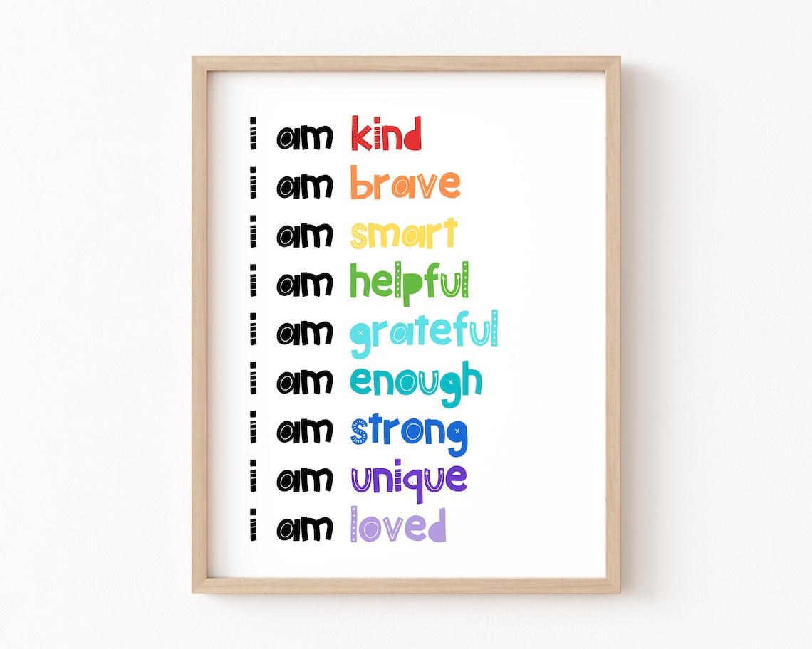 Affirmations For Kids Playroom Sign Poster - Image 2