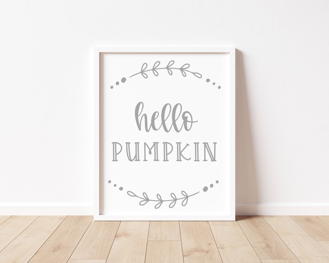 Hello Pumpkin Autumn Fall Wall Print