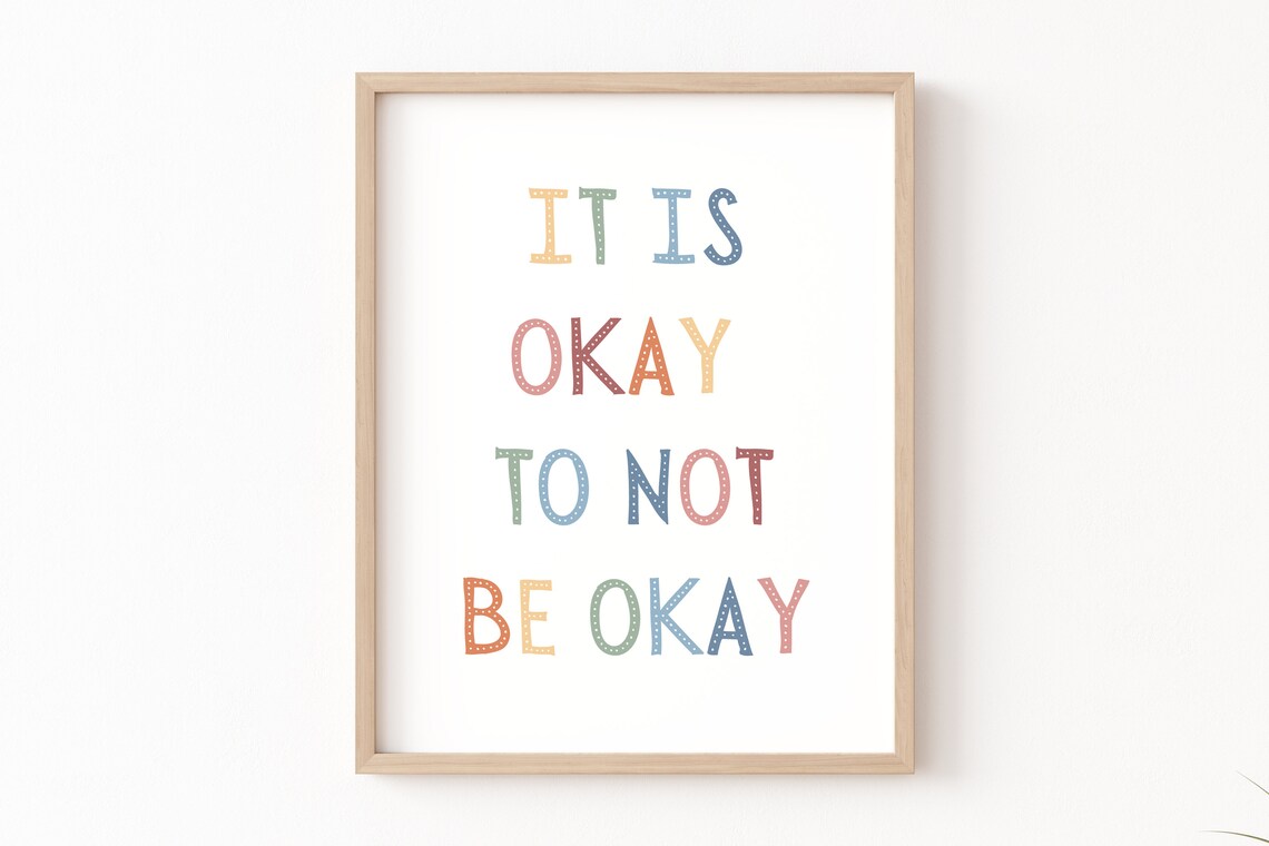 It's Okay To Not Be Okay Boho Quote Art Print